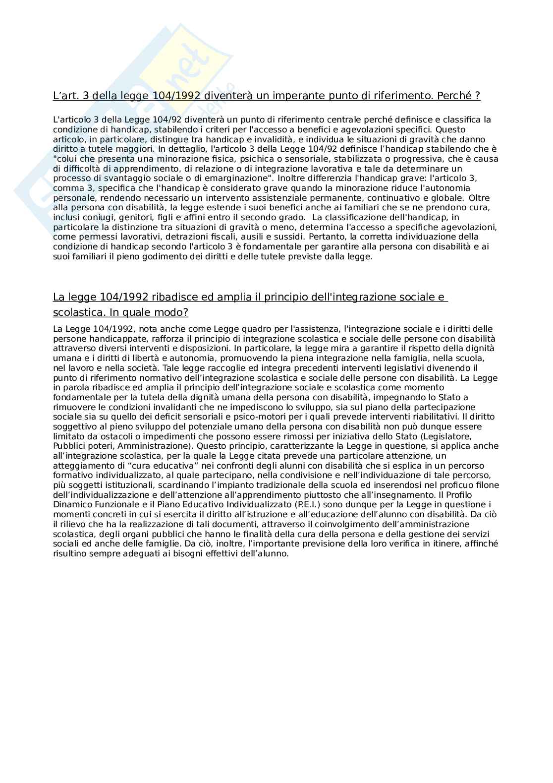 Paniere domande aperte Legislazione Scolastica Pag. 2