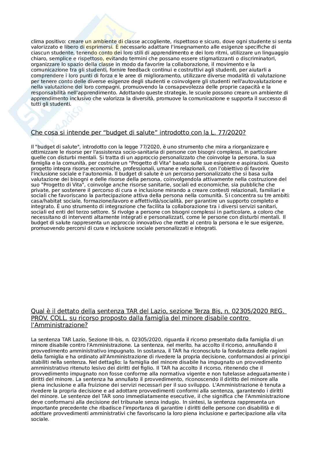 Paniere domande aperte Legislazione Scolastica Pag. 26