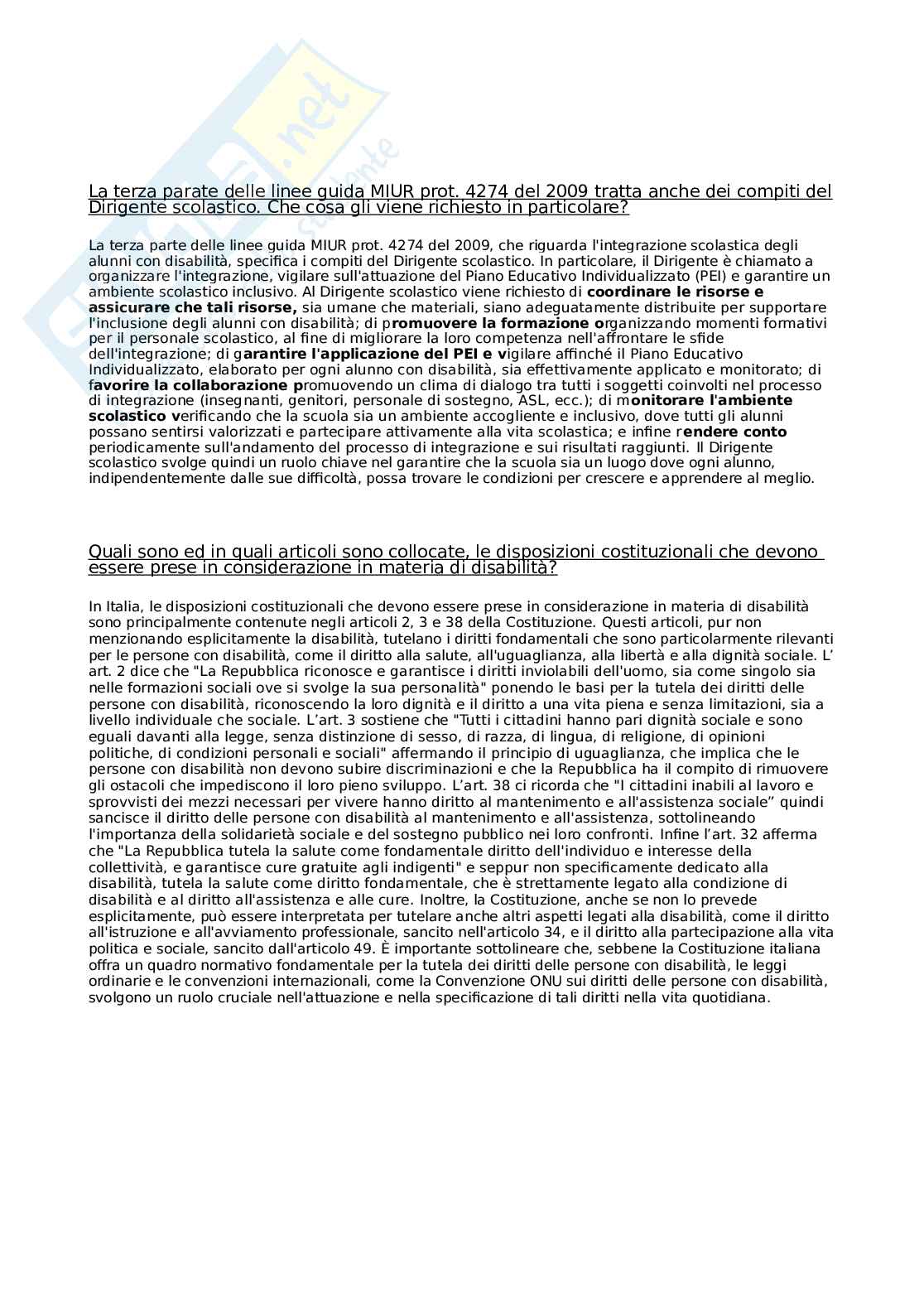 Paniere domande aperte Legislazione Scolastica Pag. 6