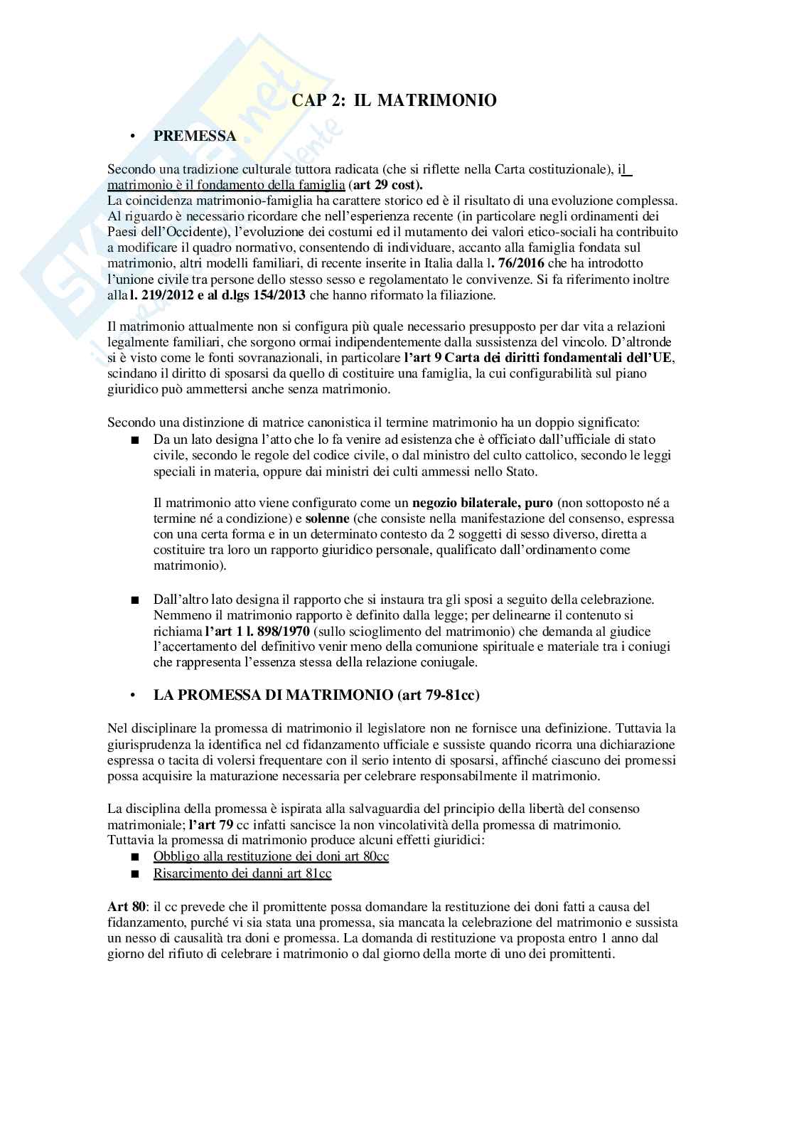 Diritto di famiglia Pag. 1