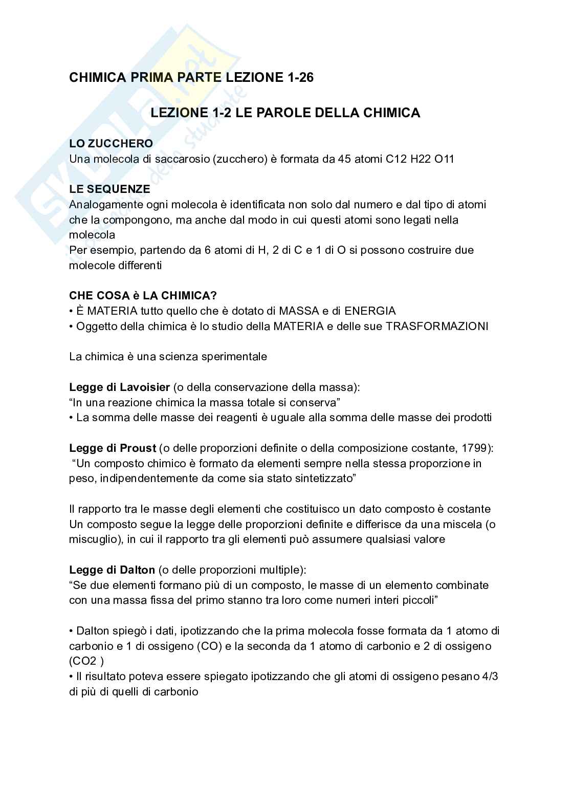 Teoria prima parte Chimica organica Pag. 1