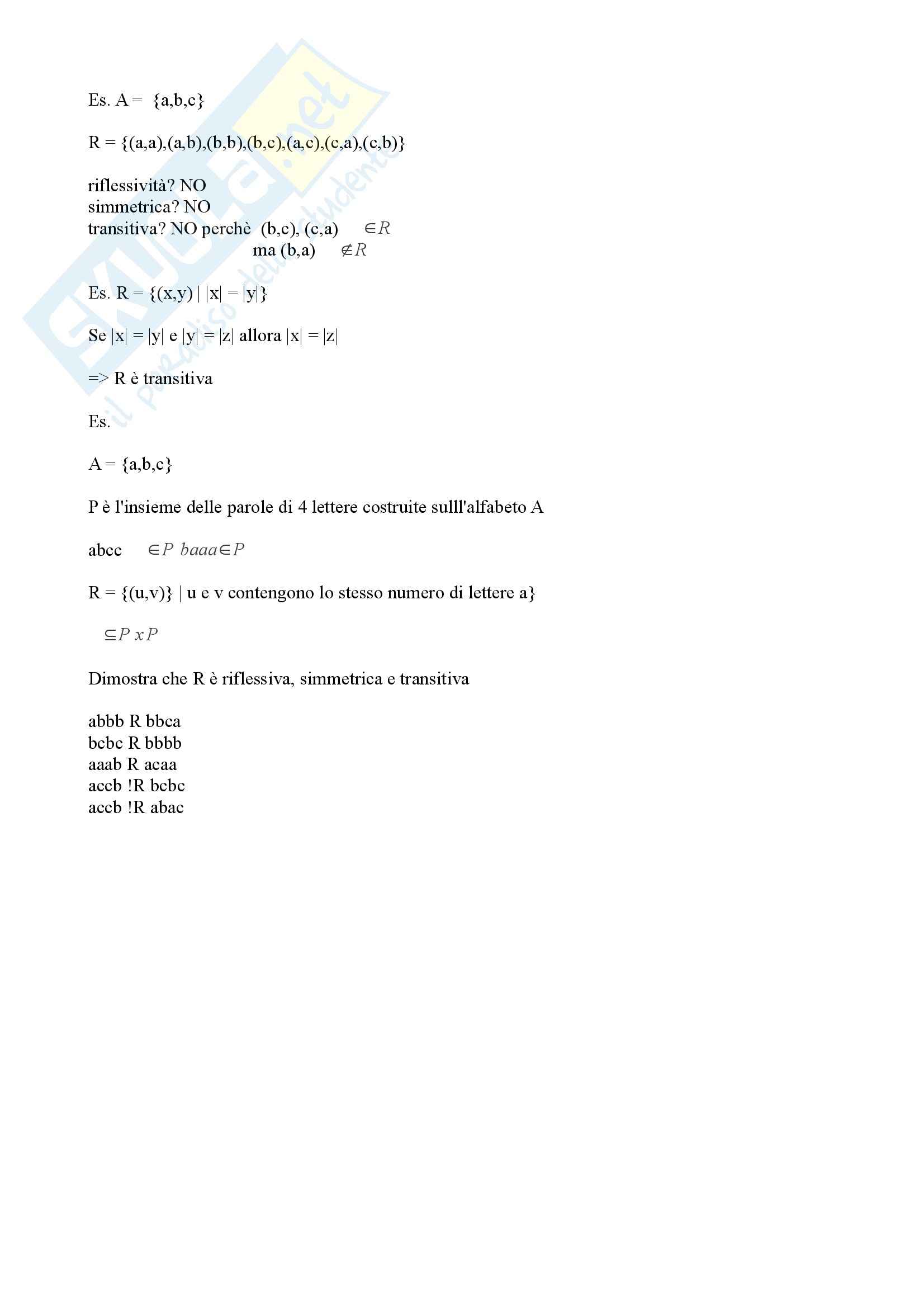 Algebra e gemoetria - relazioni binarie Pag. 6