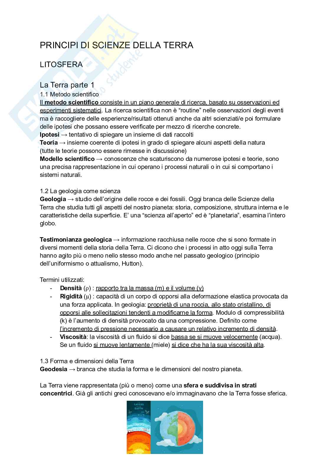 Appunti di Principi di scienze della terra (Scienze della terra + Idrografia) Pag. 2