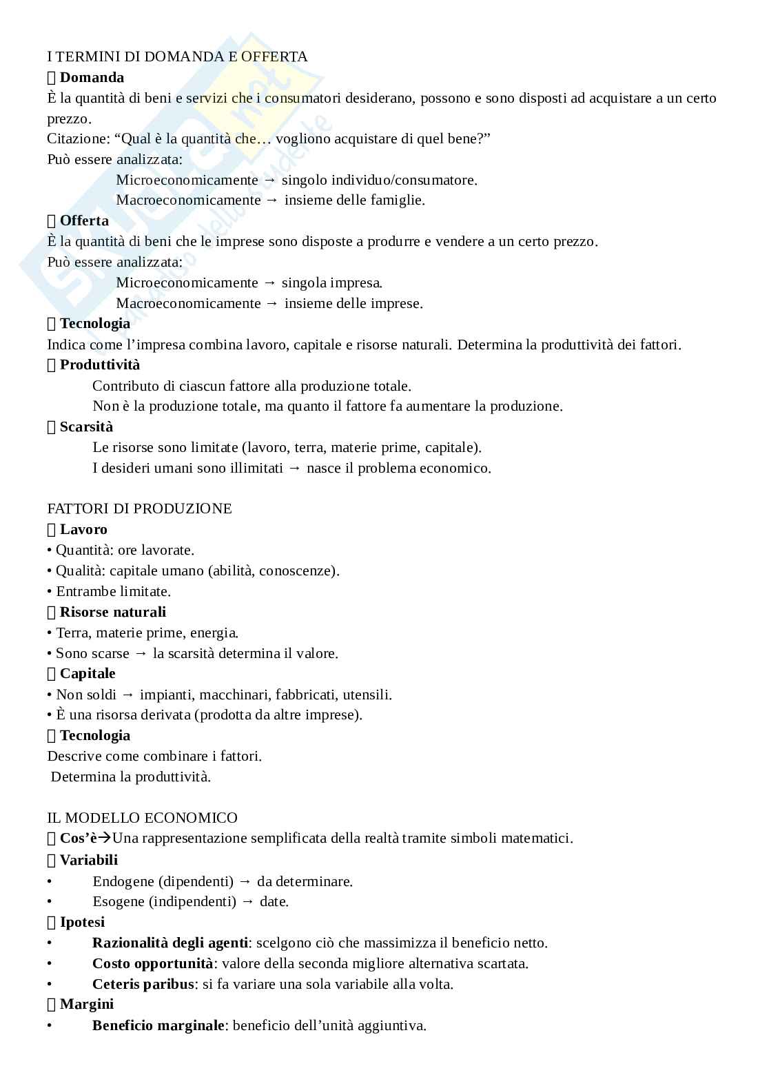 Schemi Microeconomia  Pag. 1