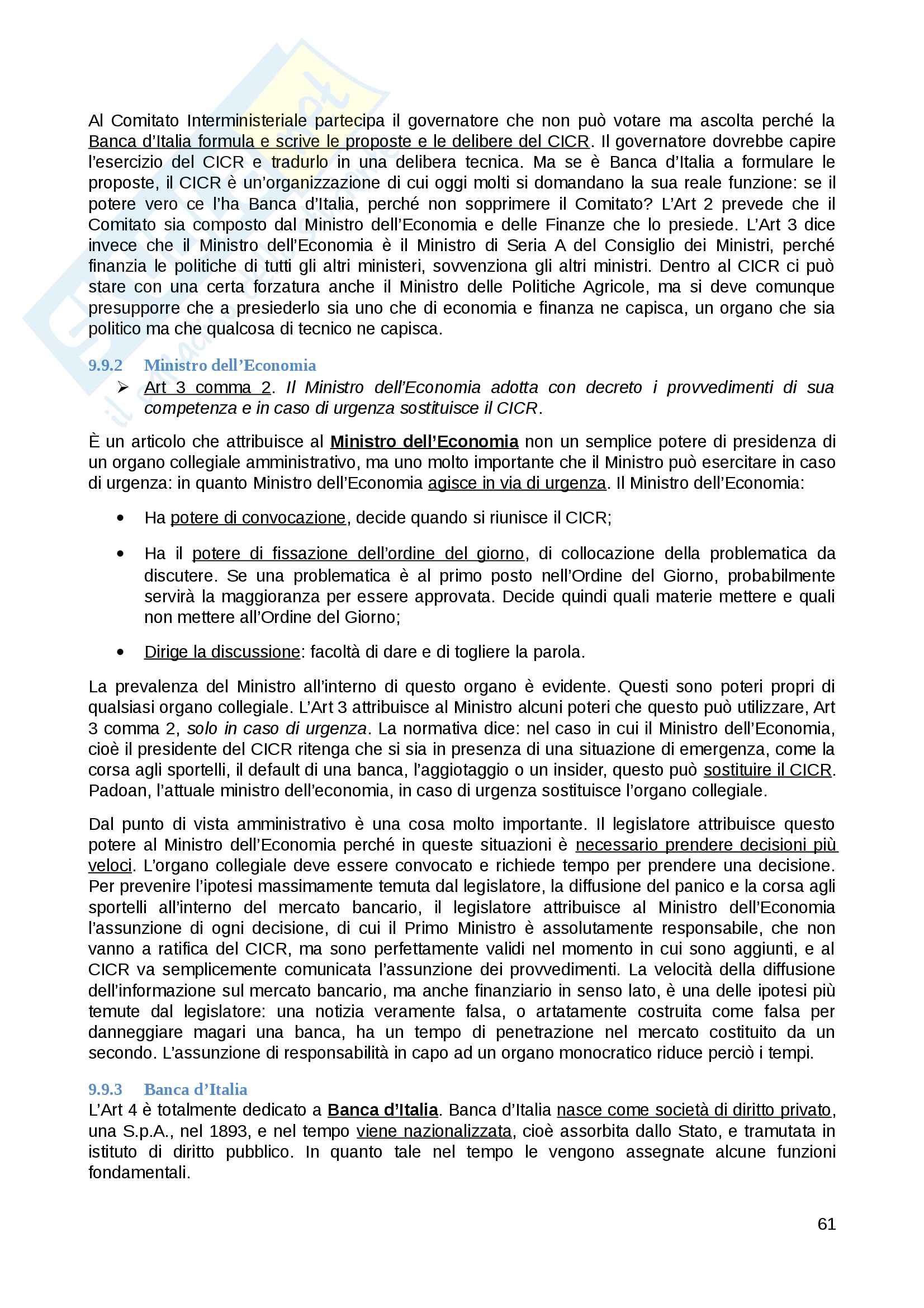 Diritto Pubblico dell'Economia Pag. 61