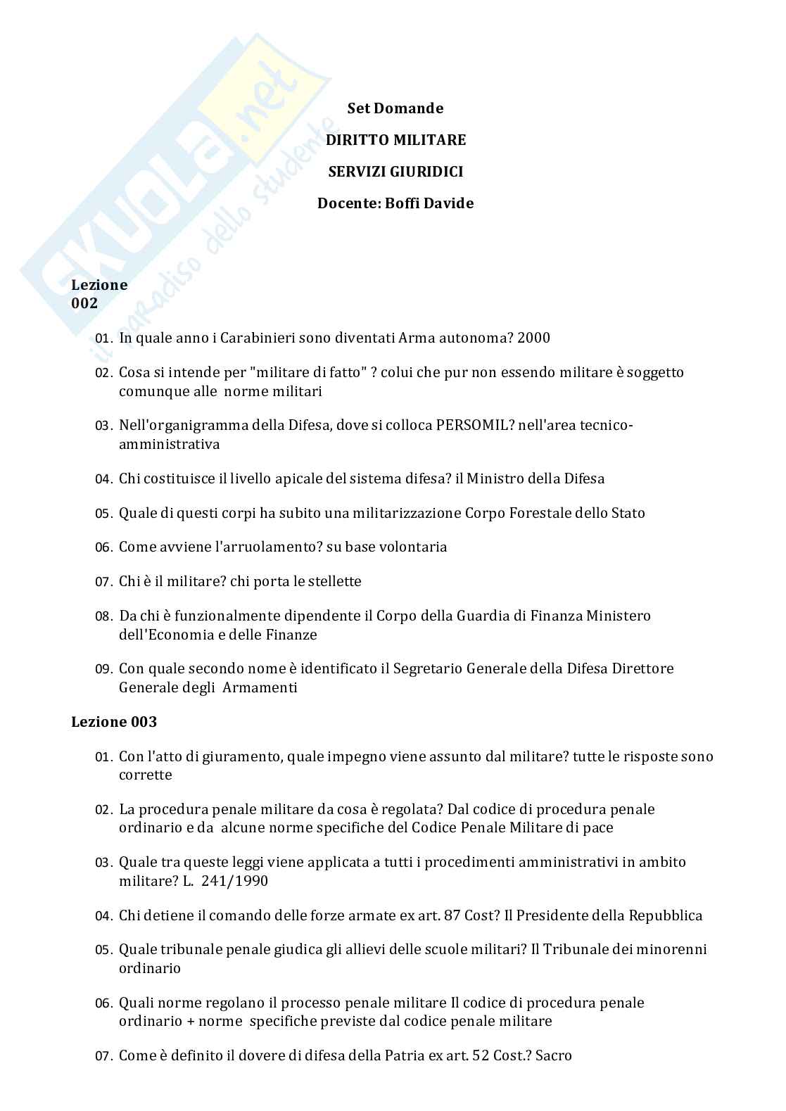 Paniere Diritto militare Pag. 1