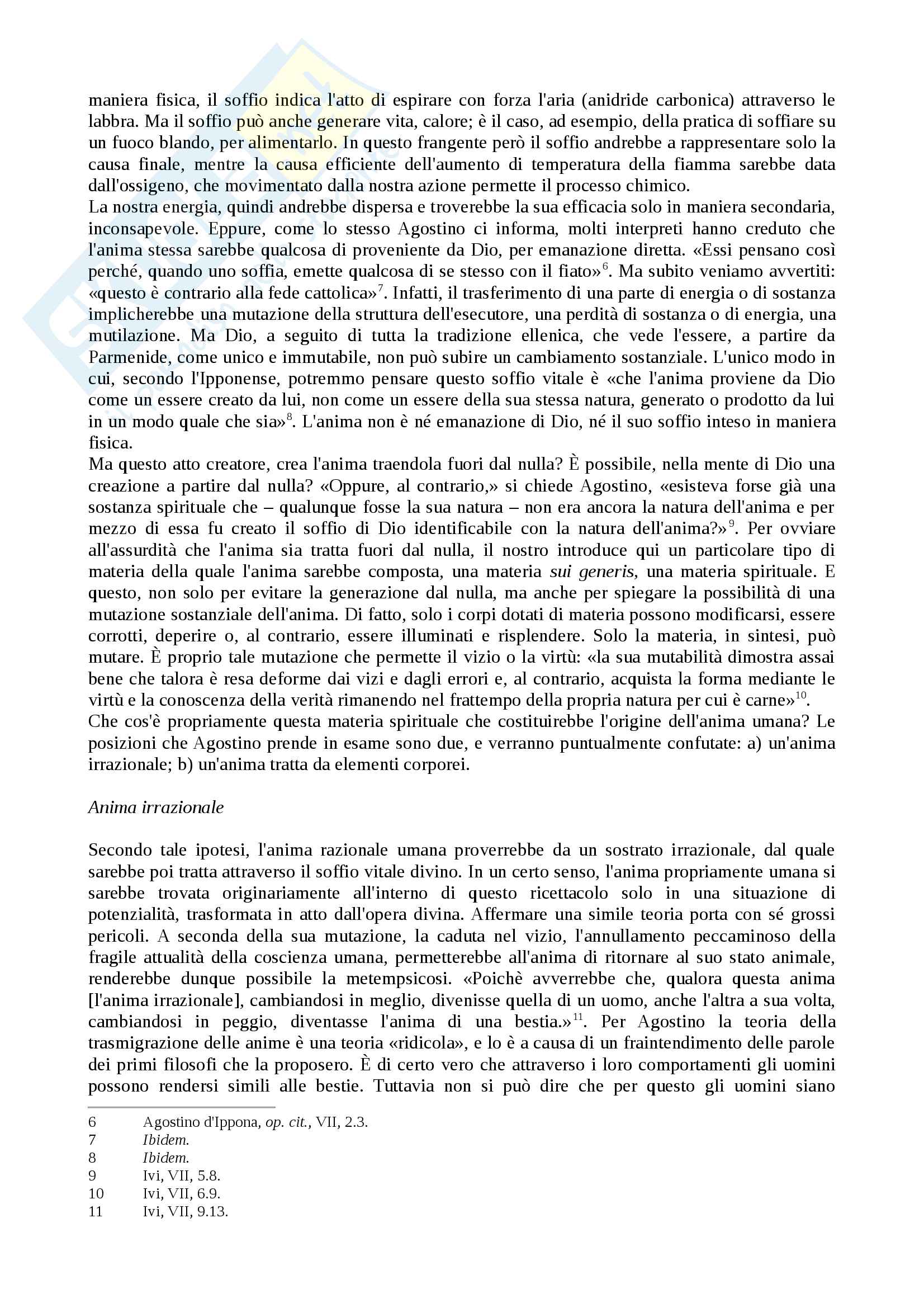 L'origine dell'anima nel De Genesi di Agostino, Storia della filosofia medievale Pag. 2