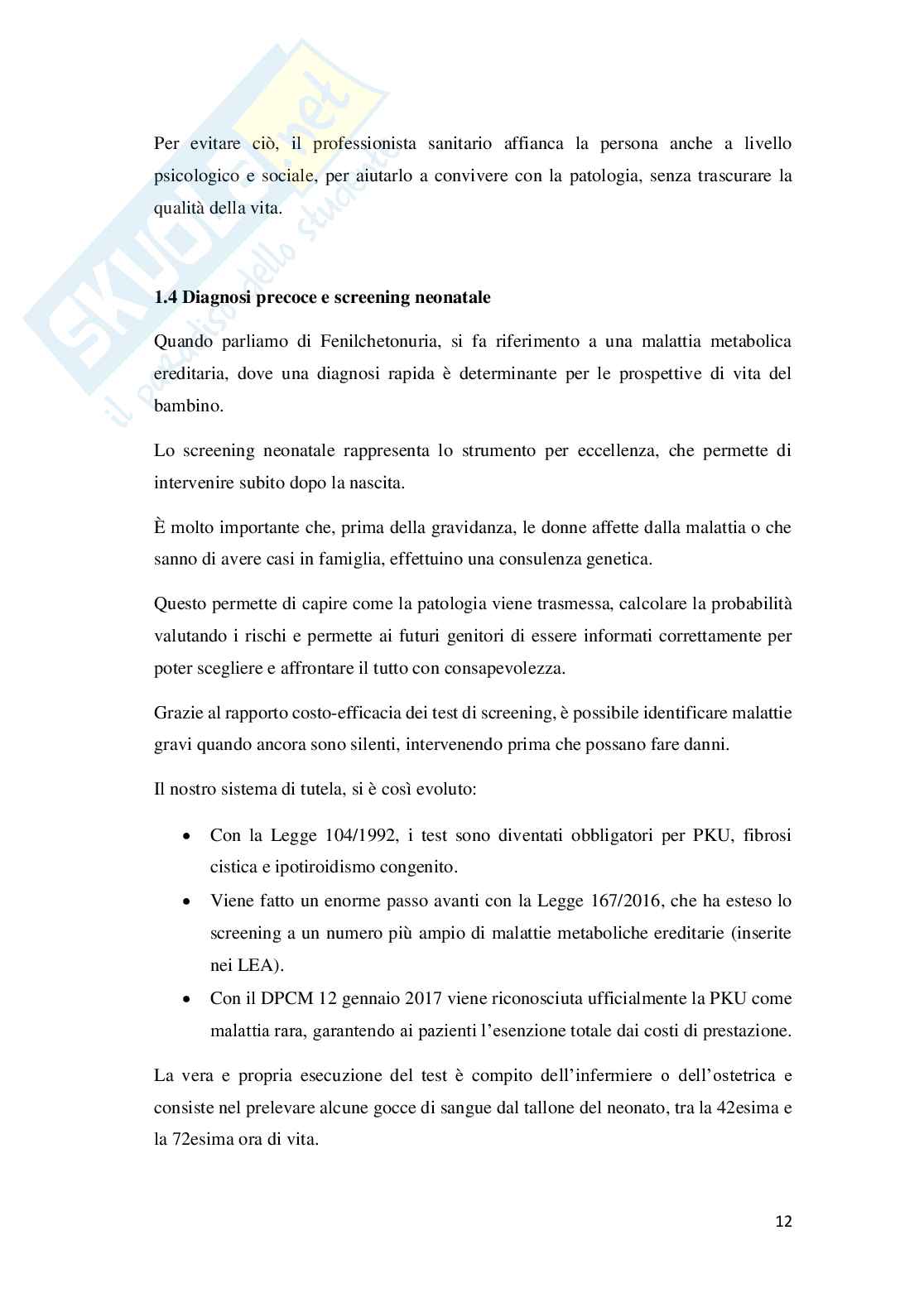 Assistenza al paziente affetto da Fenilchetonuria ed educazione al caregiver Pag. 16