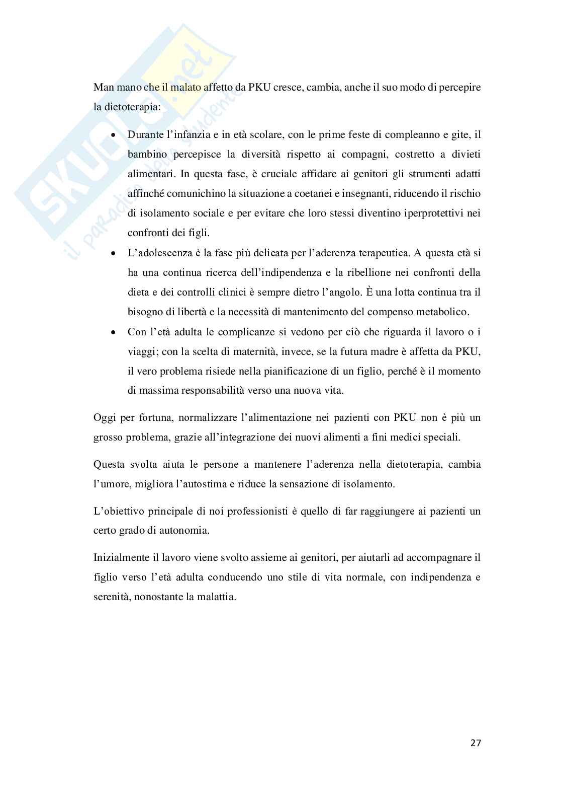 Assistenza al paziente affetto da Fenilchetonuria ed educazione al caregiver Pag. 31