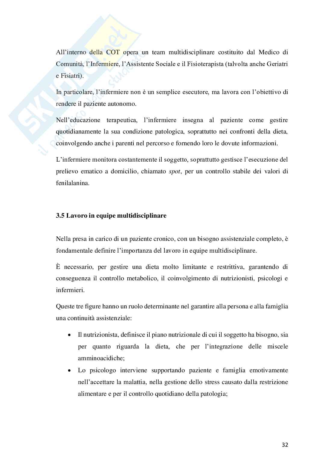 Assistenza al paziente affetto da Fenilchetonuria ed educazione al caregiver Pag. 36