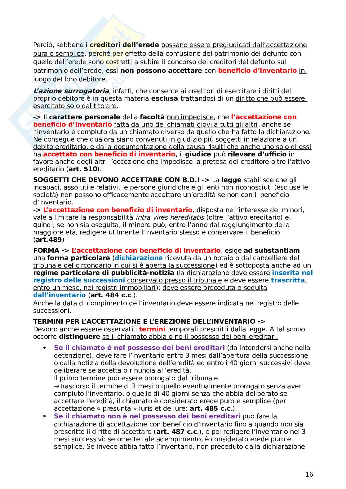 Riassunto esame Diritto privato 2, Prof. Colacino Giuseppe, libro consigliato Manuale di diritto civile, Torrente Pag. 16