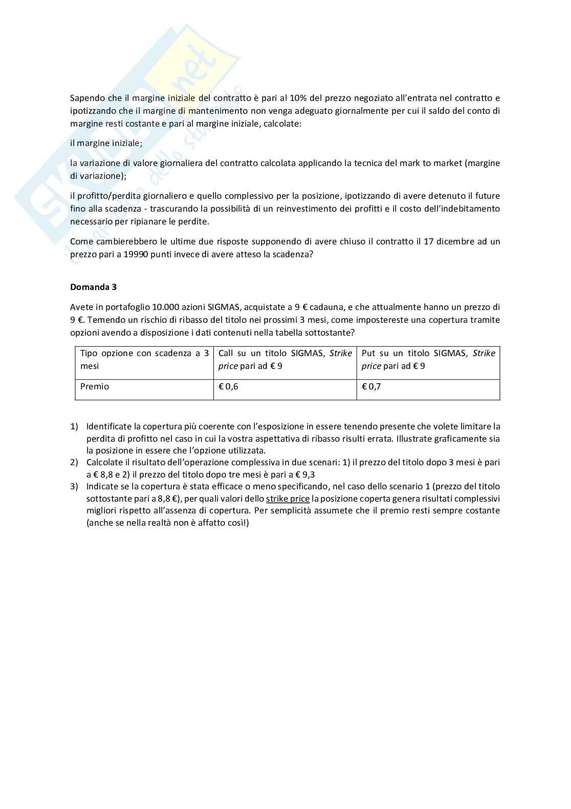 Esercitazioni Sistemi finanziari Pag. 11