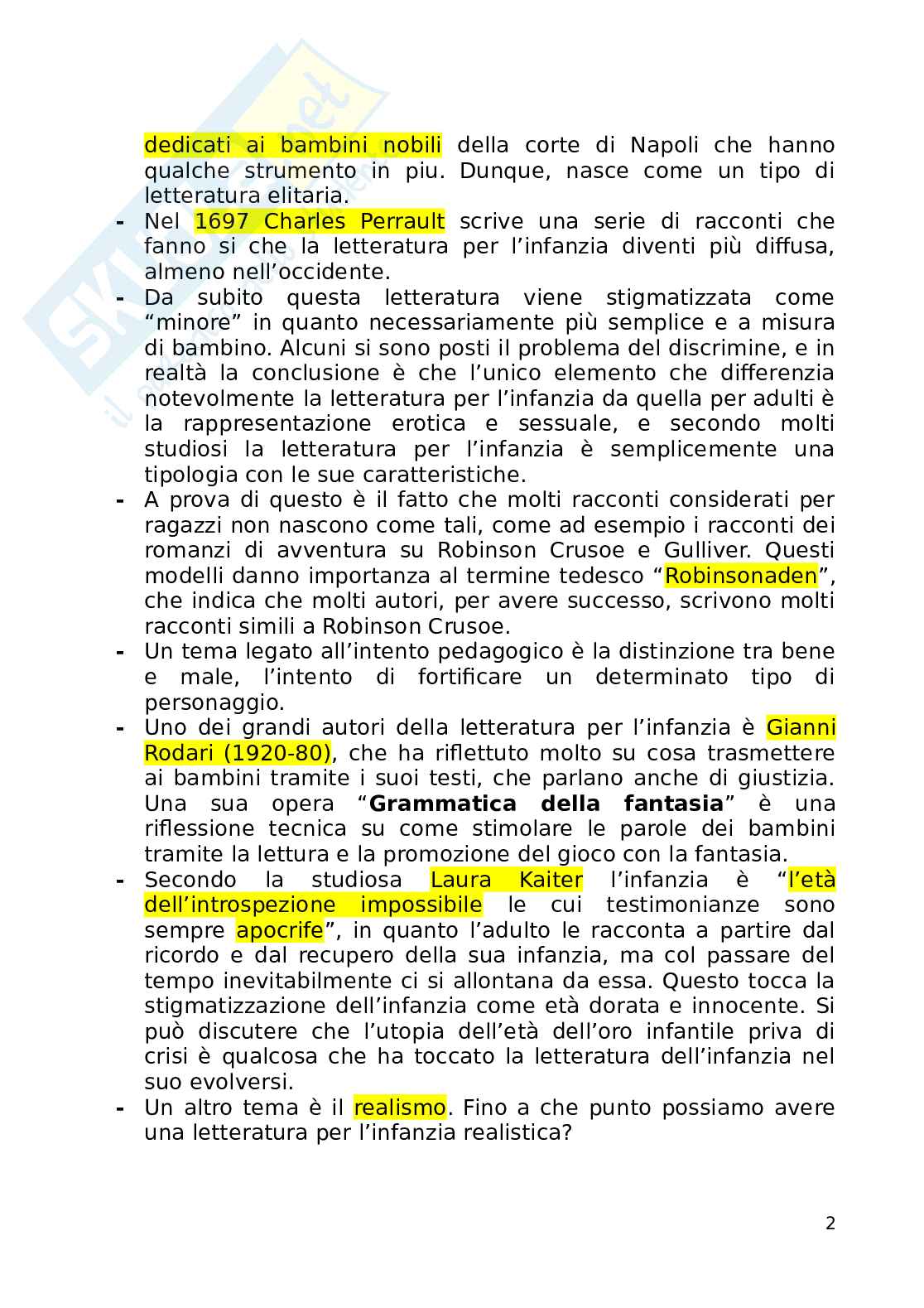 Appunti primo modulo Letterature e culture scandinave LM - Letteratura per l'infanzia Pag. 2