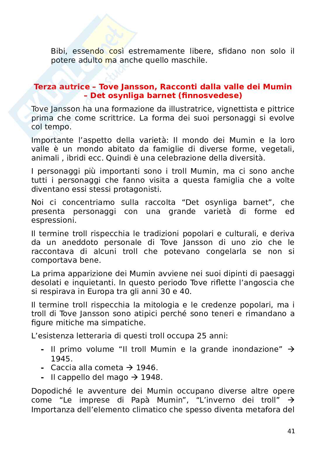 Appunti primo modulo Letterature e culture scandinave LM - Letteratura per l'infanzia Pag. 41