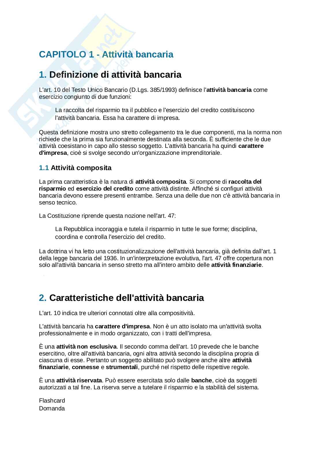 Diritto bancario e finanziario  Pag. 1