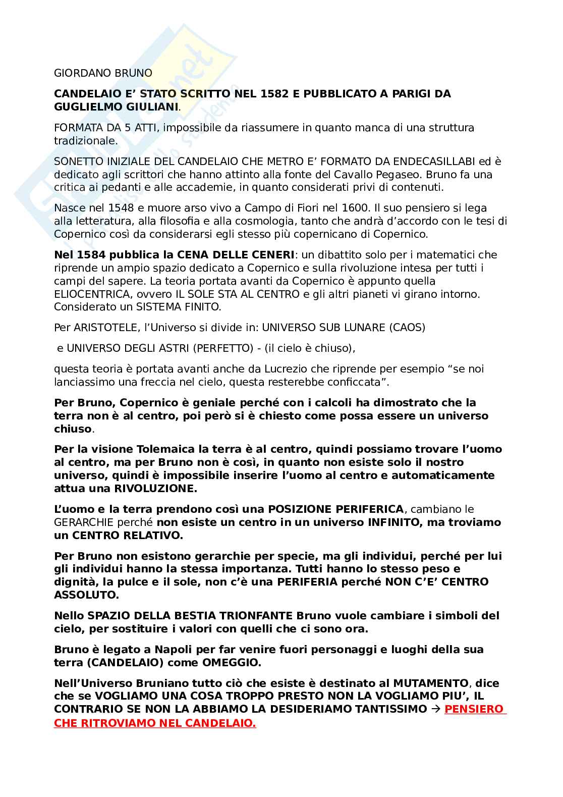 Candelaio di Giordano Bruno Pag. 1