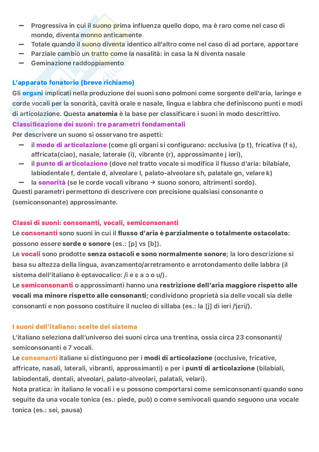 Riassunto esame Linguistica generale, Prof. Bozzetti Maria Giuseppina, libro consigliato Lingue e Linguaggio, 4 edizione , Graffi, Scalise Pag. 11