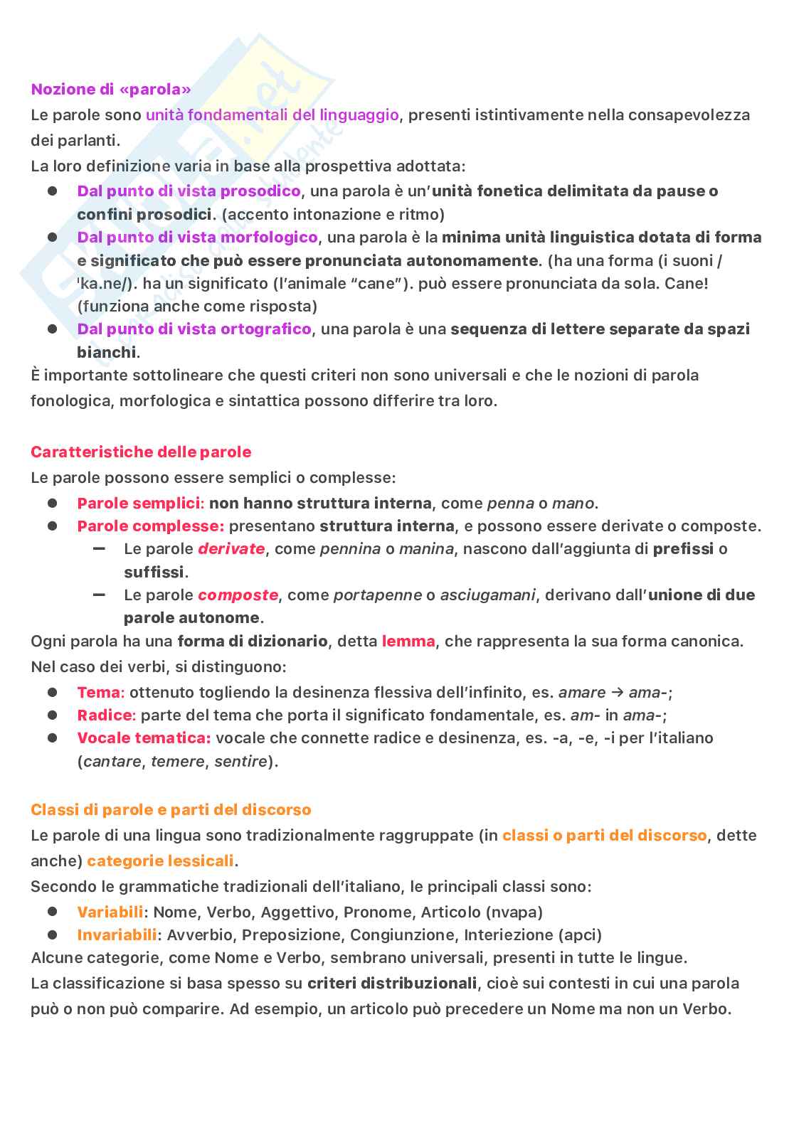 Riassunto esame Linguistica generale, Prof. Bozzetti Maria Giuseppina, libro consigliato Lingue e Linguaggio, 4 edizione , Graffi, Scalise Pag. 16