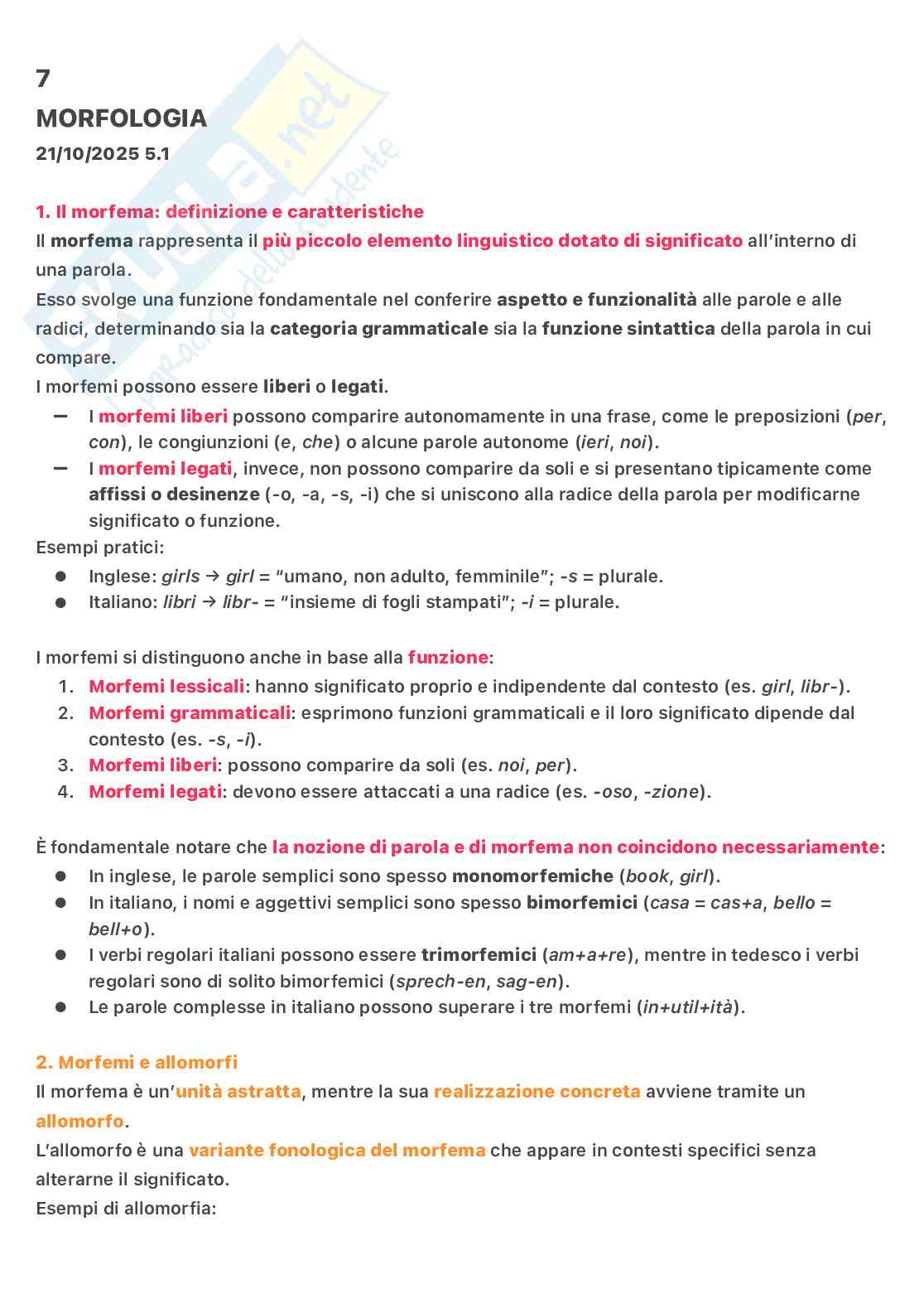 Riassunto esame Linguistica generale, Prof. Bozzetti Maria Giuseppina, libro consigliato Lingue e Linguaggio, 4 edizione , Graffi, Scalise Pag. 21