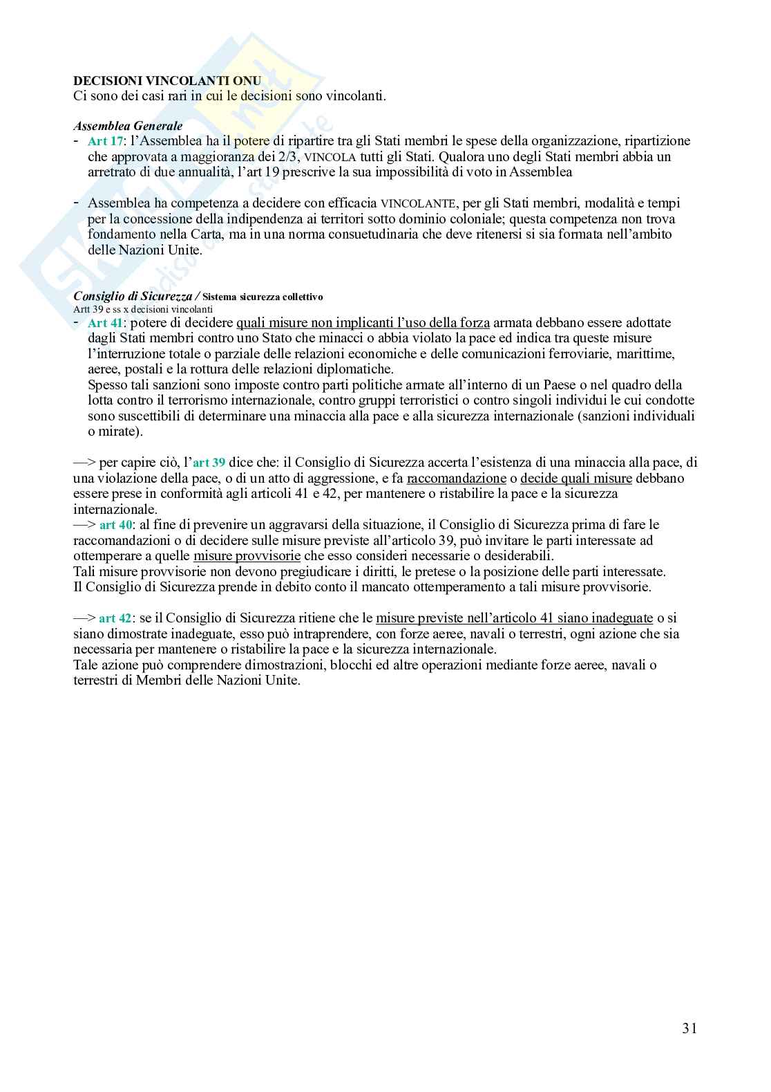 Riassunto esame Diritto Internazionale, Prof. Bartolini Giulio, libro consigliato Diritto internazionale, Conforti Pag. 31