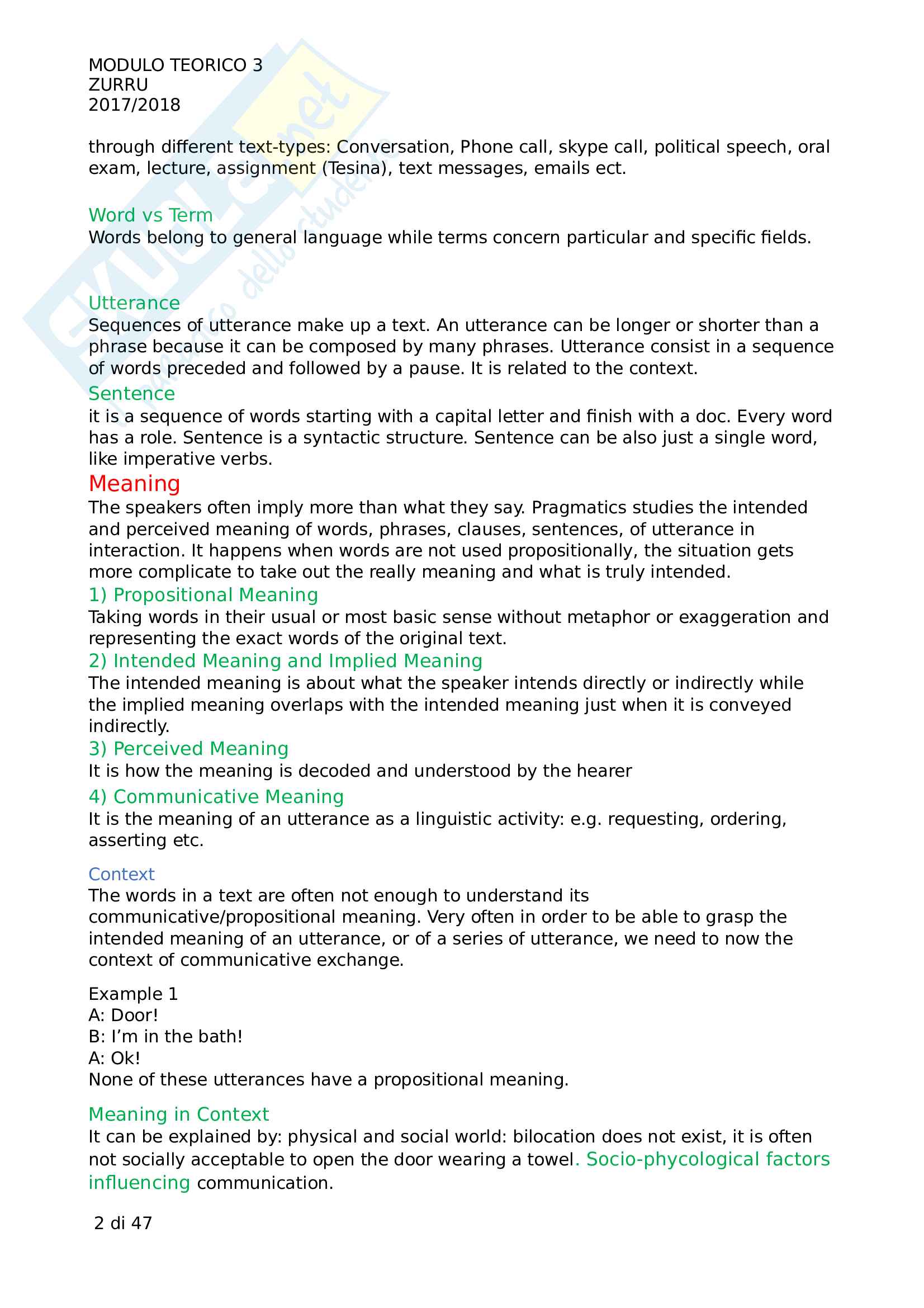 Modulo Teorico Inglese 3