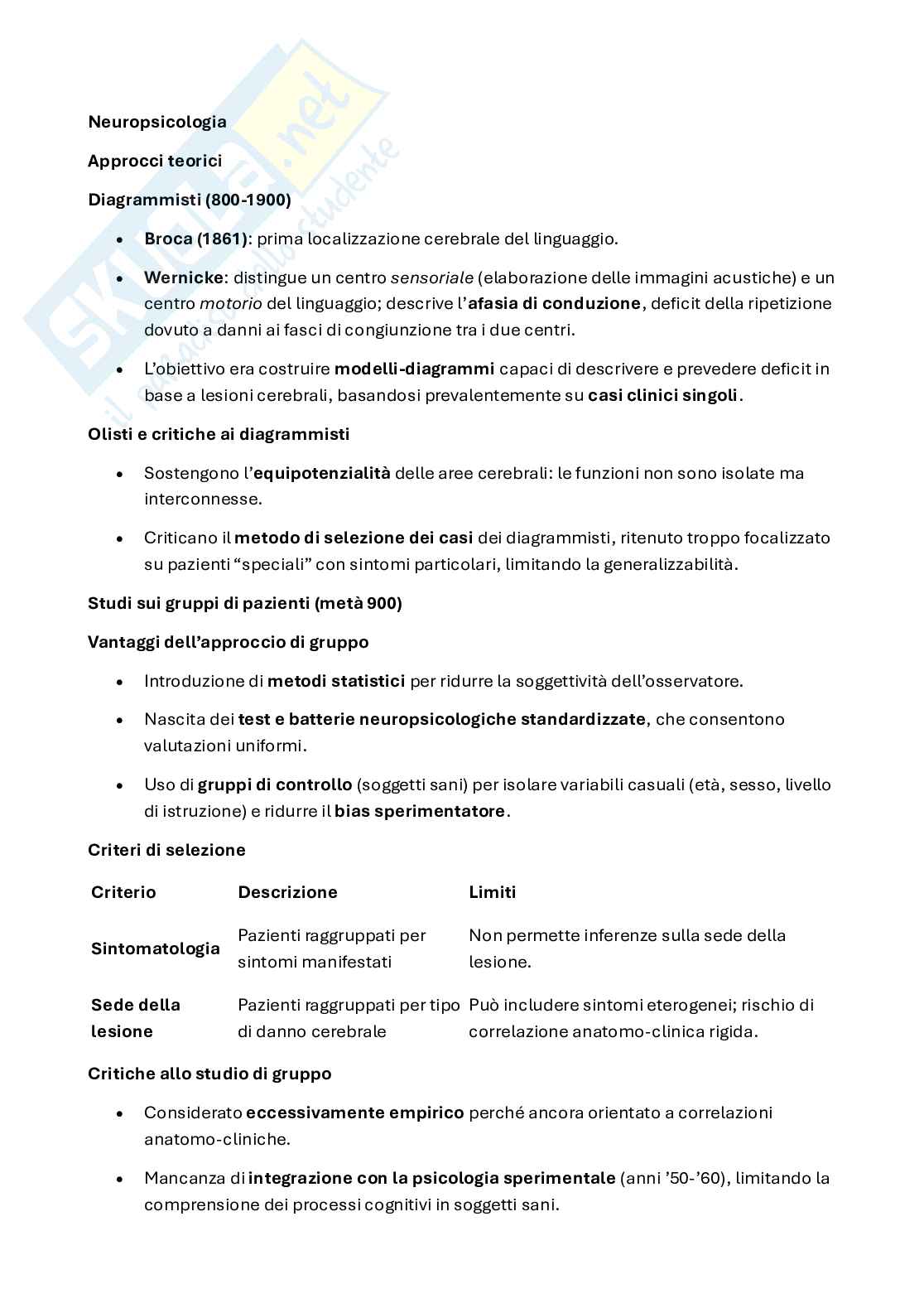 Neuropsicologia clinica - Psicologia clinica e della riabilitazione Pag. 1