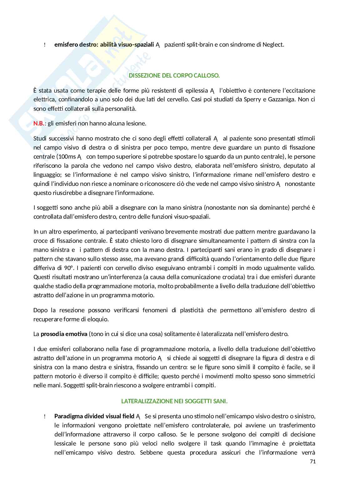 Appunti Psicobiologia Pag. 71