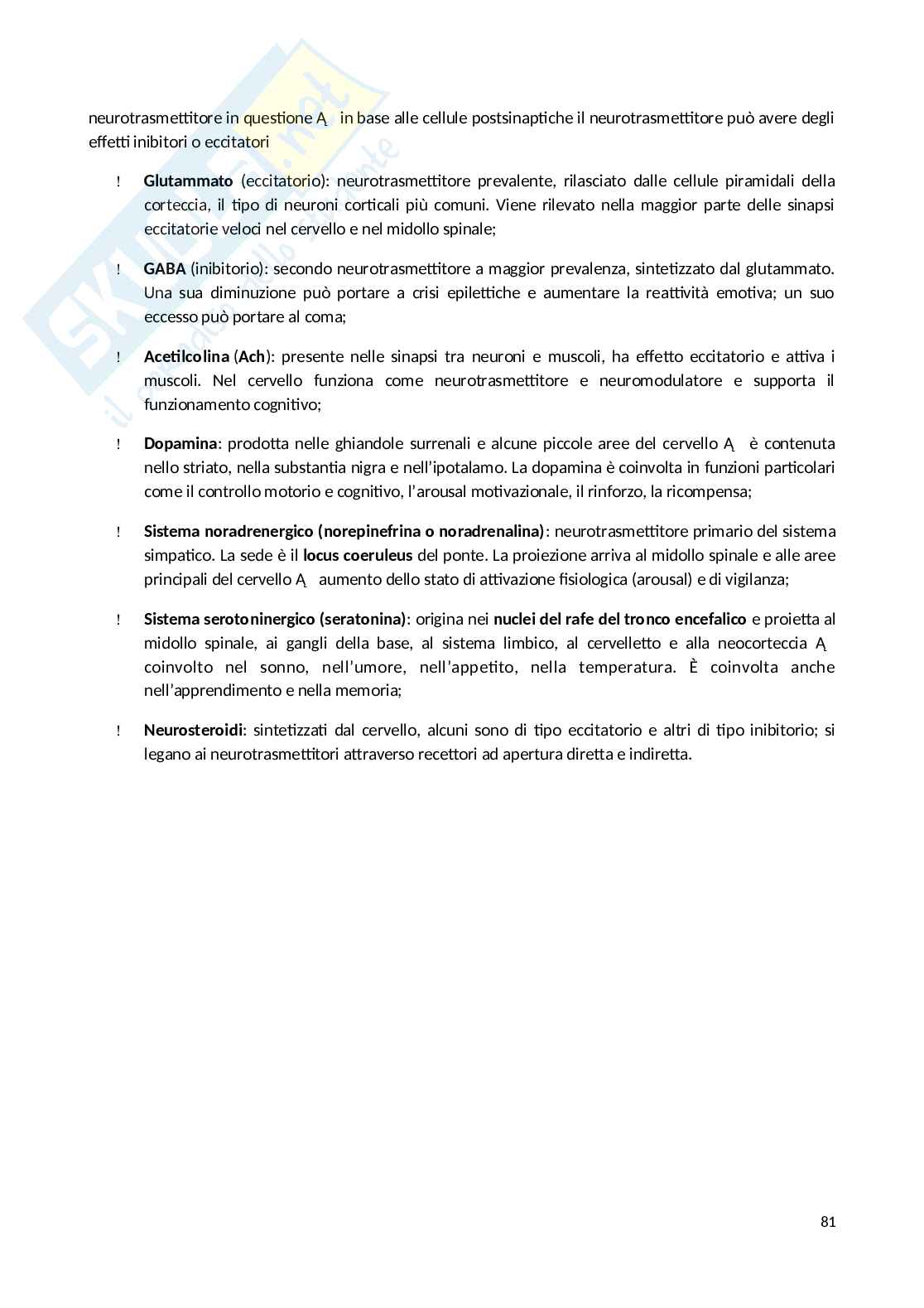 Appunti Psicobiologia Pag. 81