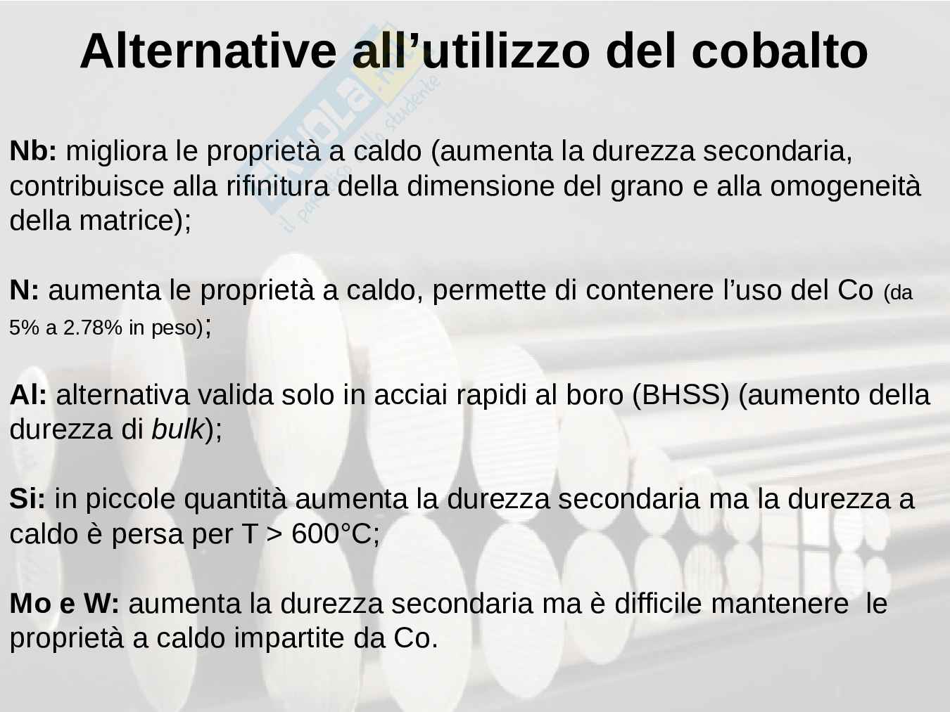 Acciai rapidi, cobalto Pag. 11