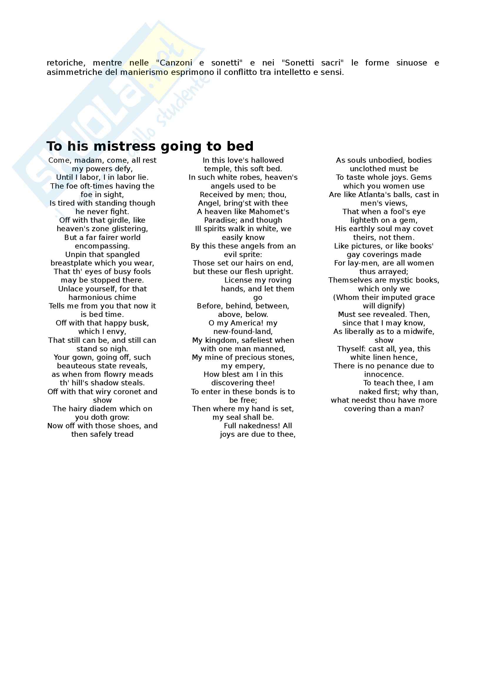 Letteratura Inglese John Donne