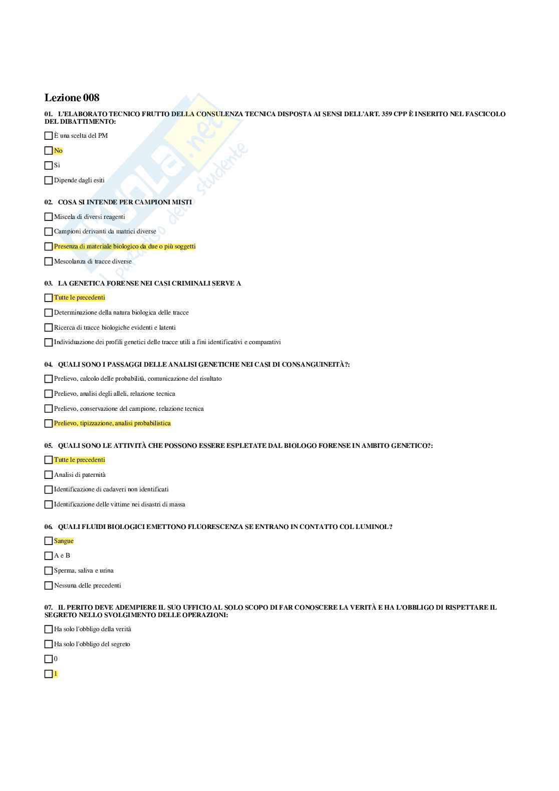 Chiuse multiple di Genetica forense - 2023/2024 Pag. 16