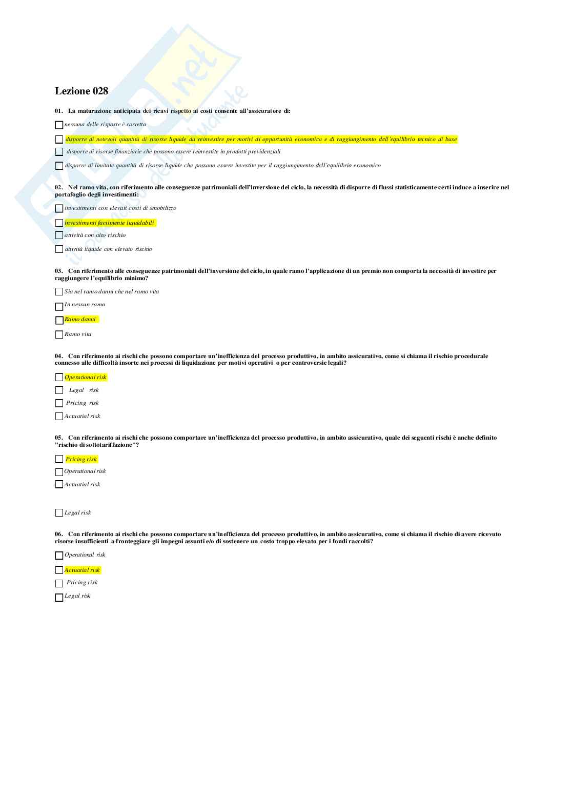 Economia delle imprese assicurative e previdenza  Pag. 36