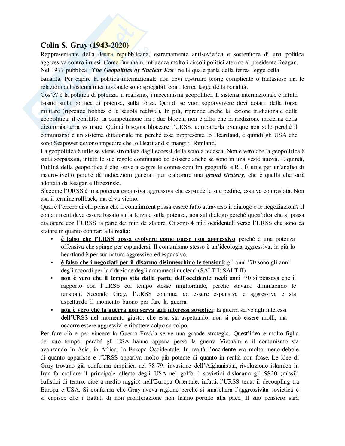 Appunti completi di Geopolitica - Teorie classiche e scenari contemporanei (94 pag.) Pag. 36