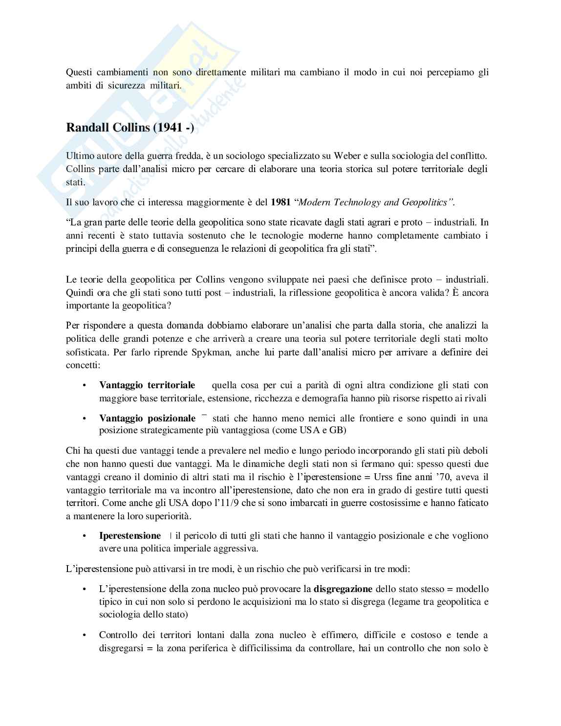 Appunti completi di Geopolitica - Teorie classiche e scenari contemporanei (94 pag.) Pag. 46