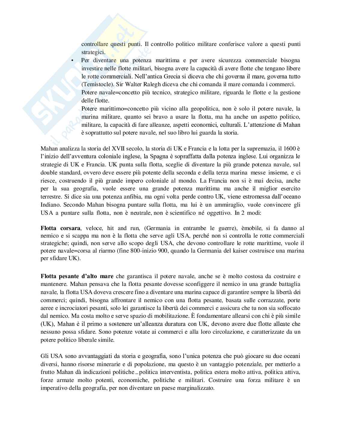 Appunti completi di Geopolitica - Teorie classiche e scenari contemporanei (94 pag.) Pag. 6