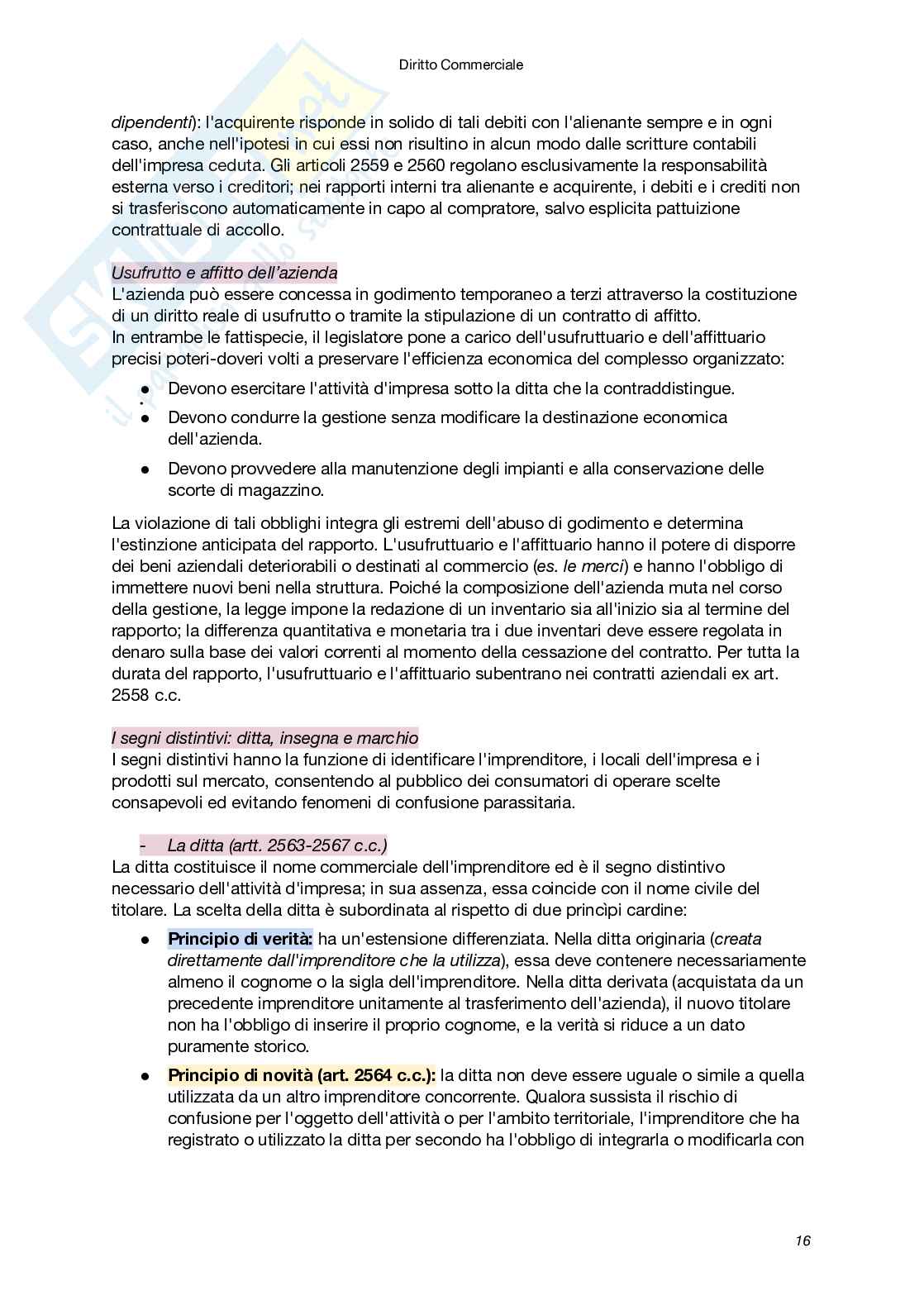 Riassunto esame Diritto commerciale, Prof. Santoni Giuseppe, libro consigliato Manuale di Diritto commerciale (VIII Edizione), Campobasso Pag. 16