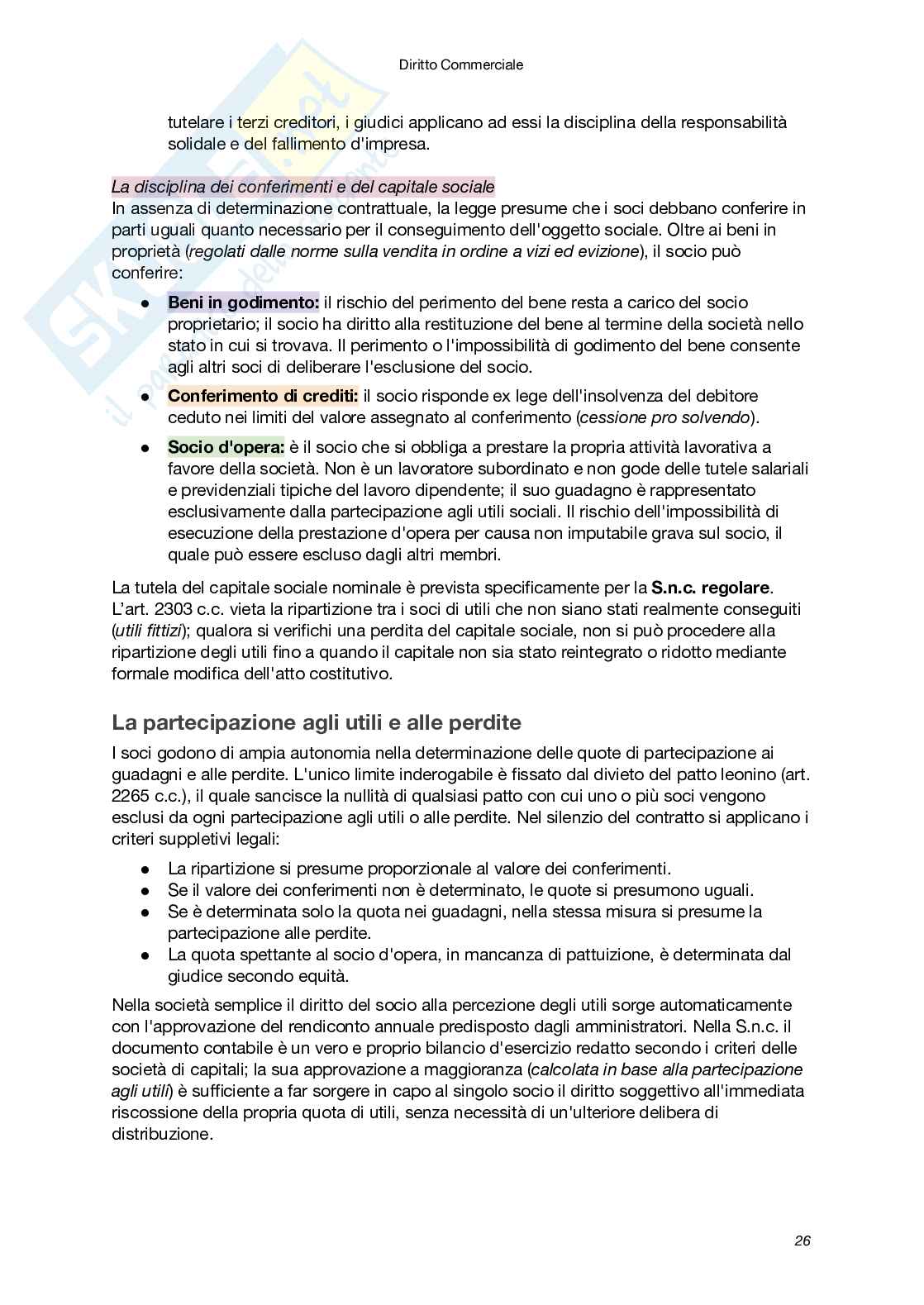 Riassunto esame Diritto commerciale, Prof. Santoni Giuseppe, libro consigliato Manuale di Diritto commerciale (VIII Edizione), Campobasso Pag. 26