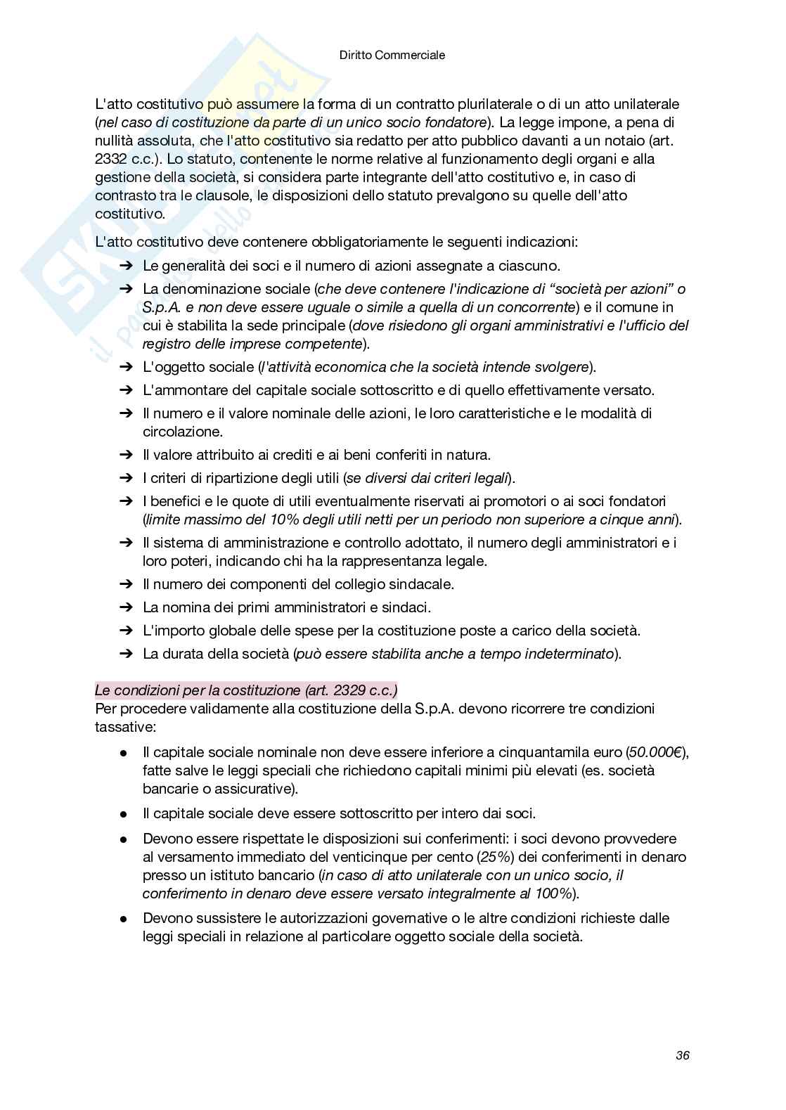 Riassunto esame Diritto commerciale, Prof. Santoni Giuseppe, libro consigliato Manuale di Diritto commerciale (VIII Edizione), Campobasso Pag. 36