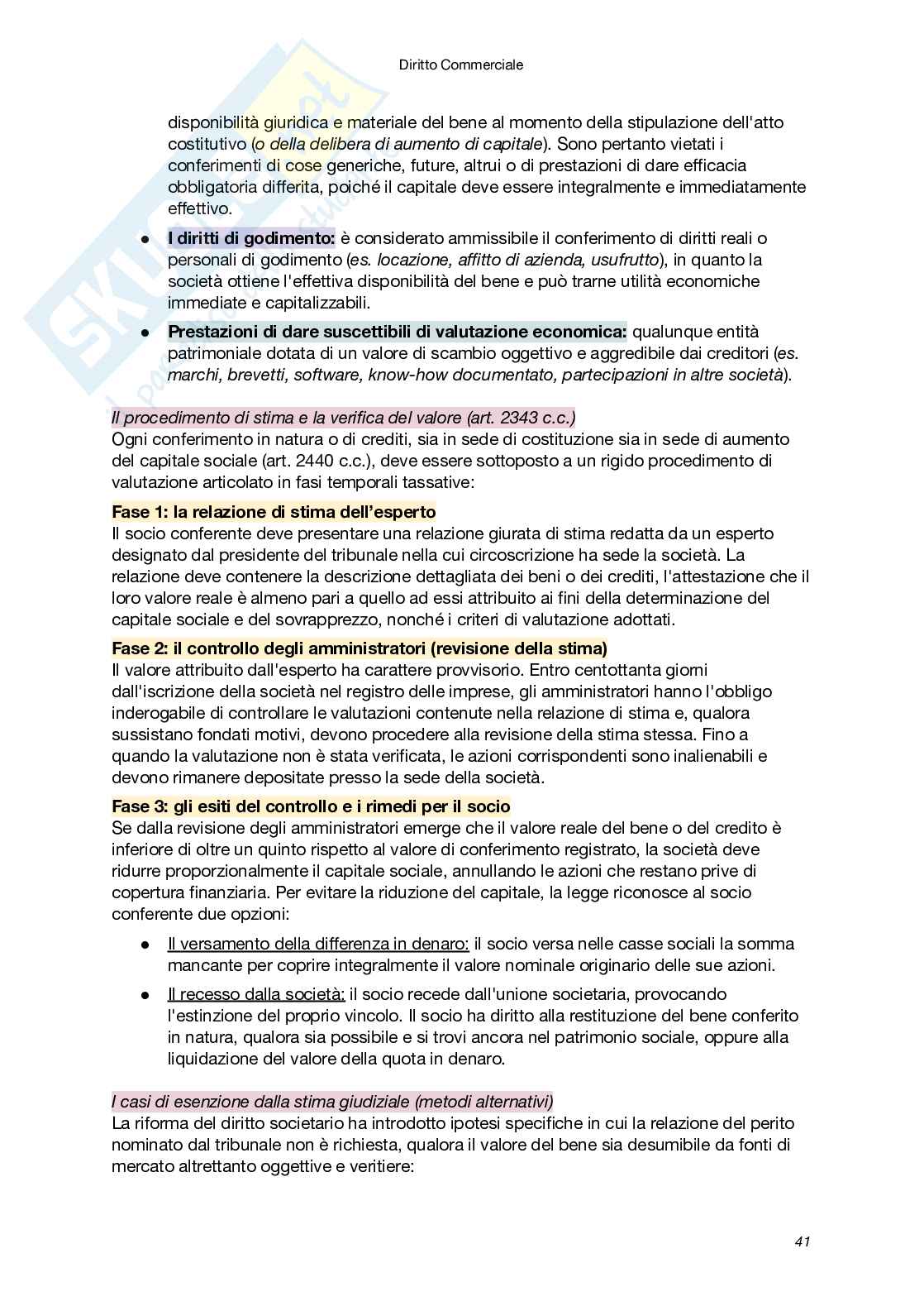 Riassunto esame Diritto commerciale, Prof. Santoni Giuseppe, libro consigliato Manuale di Diritto commerciale (VIII Edizione), Campobasso Pag. 41