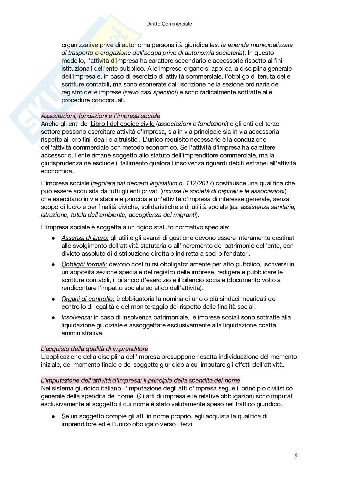 Riassunto esame Diritto commerciale, Prof. Santoni Giuseppe, libro consigliato Manuale di Diritto commerciale (VIII Edizione), Campobasso Pag. 6