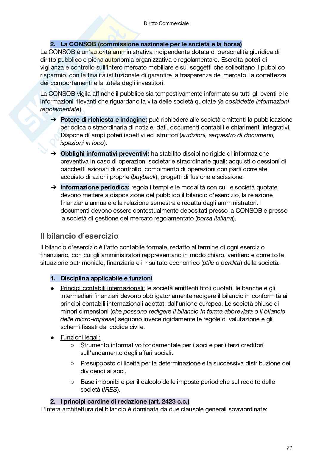 Riassunto esame Diritto commerciale, Prof. Santoni Giuseppe, libro consigliato Manuale di Diritto commerciale (VIII Edizione), Campobasso Pag. 71