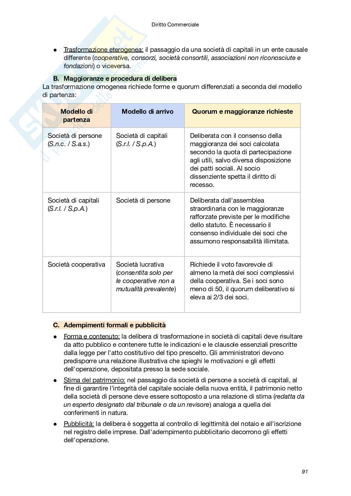 Riassunto esame Diritto commerciale, Prof. Santoni Giuseppe, libro consigliato Manuale di Diritto commerciale (VIII Edizione), Campobasso Pag. 91