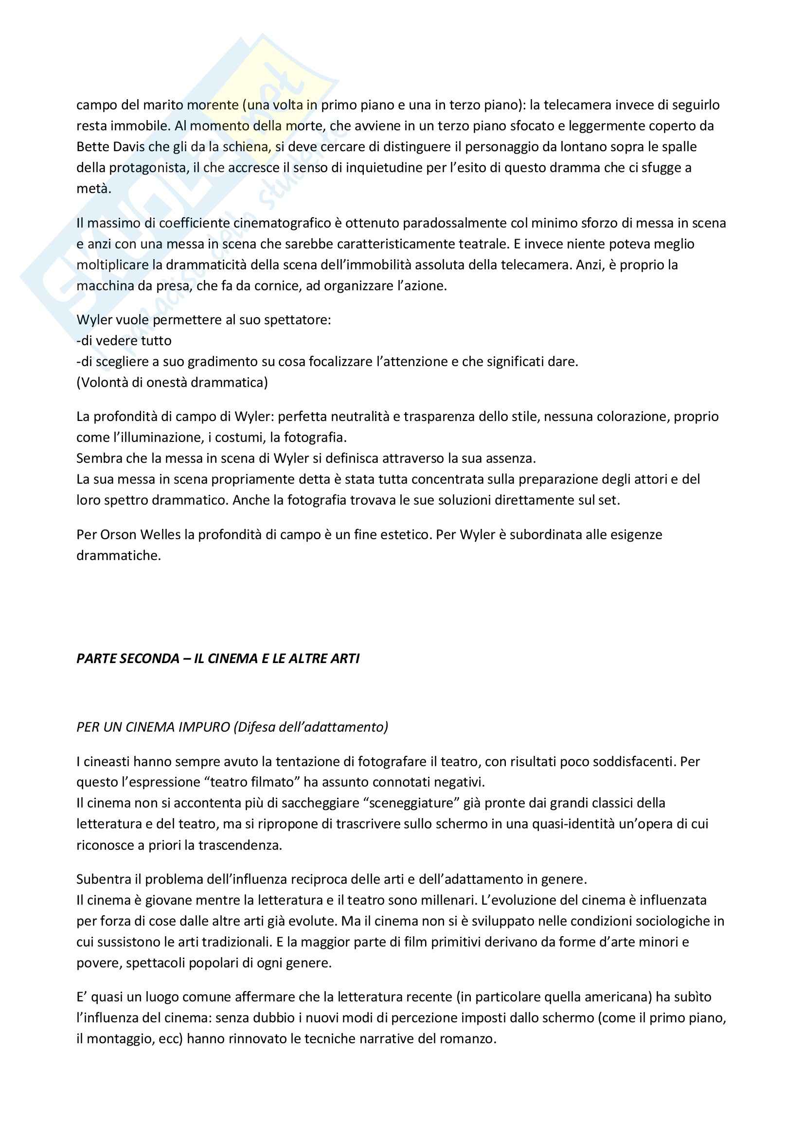 Riassunto esame Storia e Teorie del Cinema, prof. Dall'Asta, libro consigliato Che Cos'è il Cinema, Bazin Pag. 6
