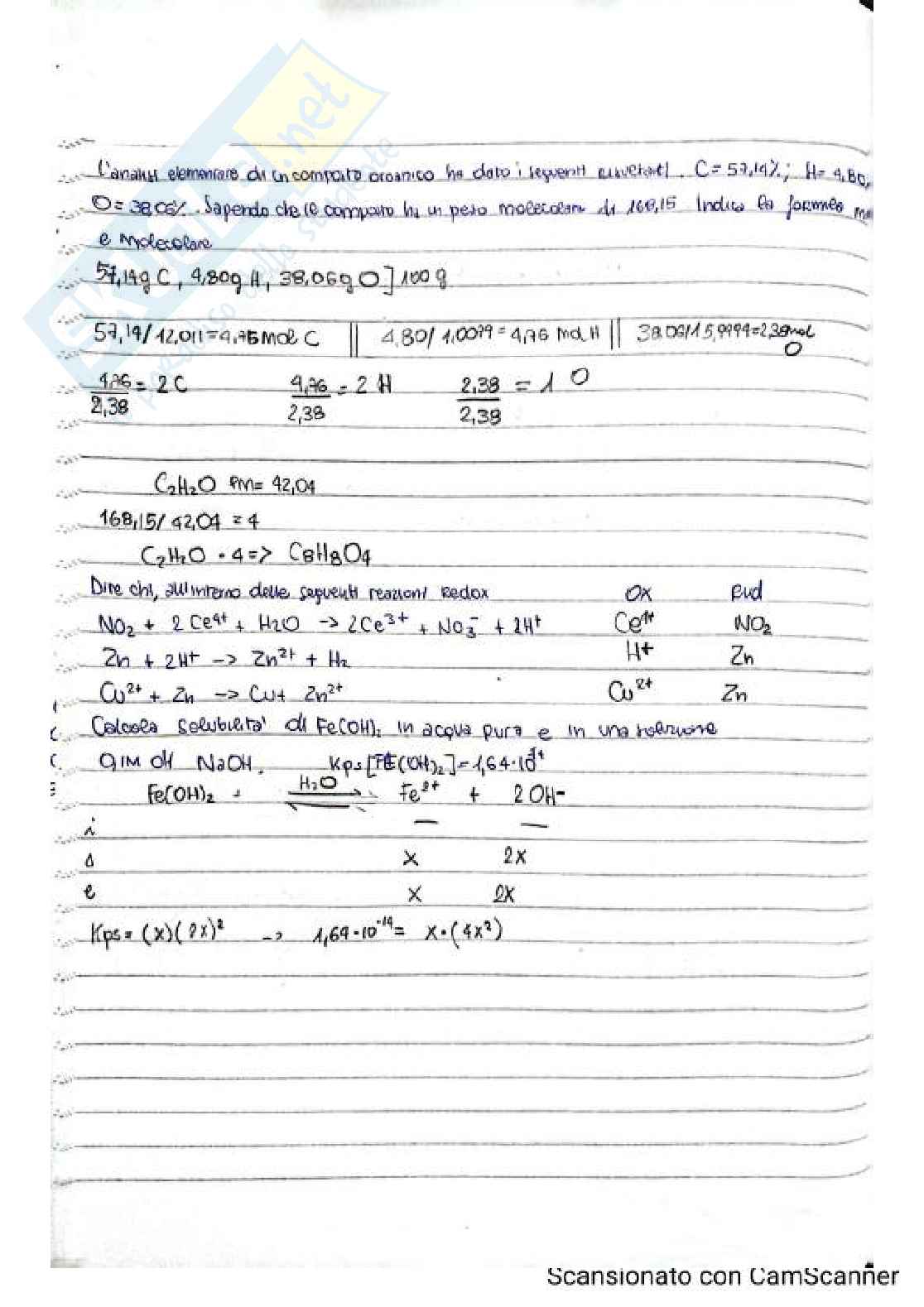 Esercizi di stechiometria con soluzioni Pag. 16