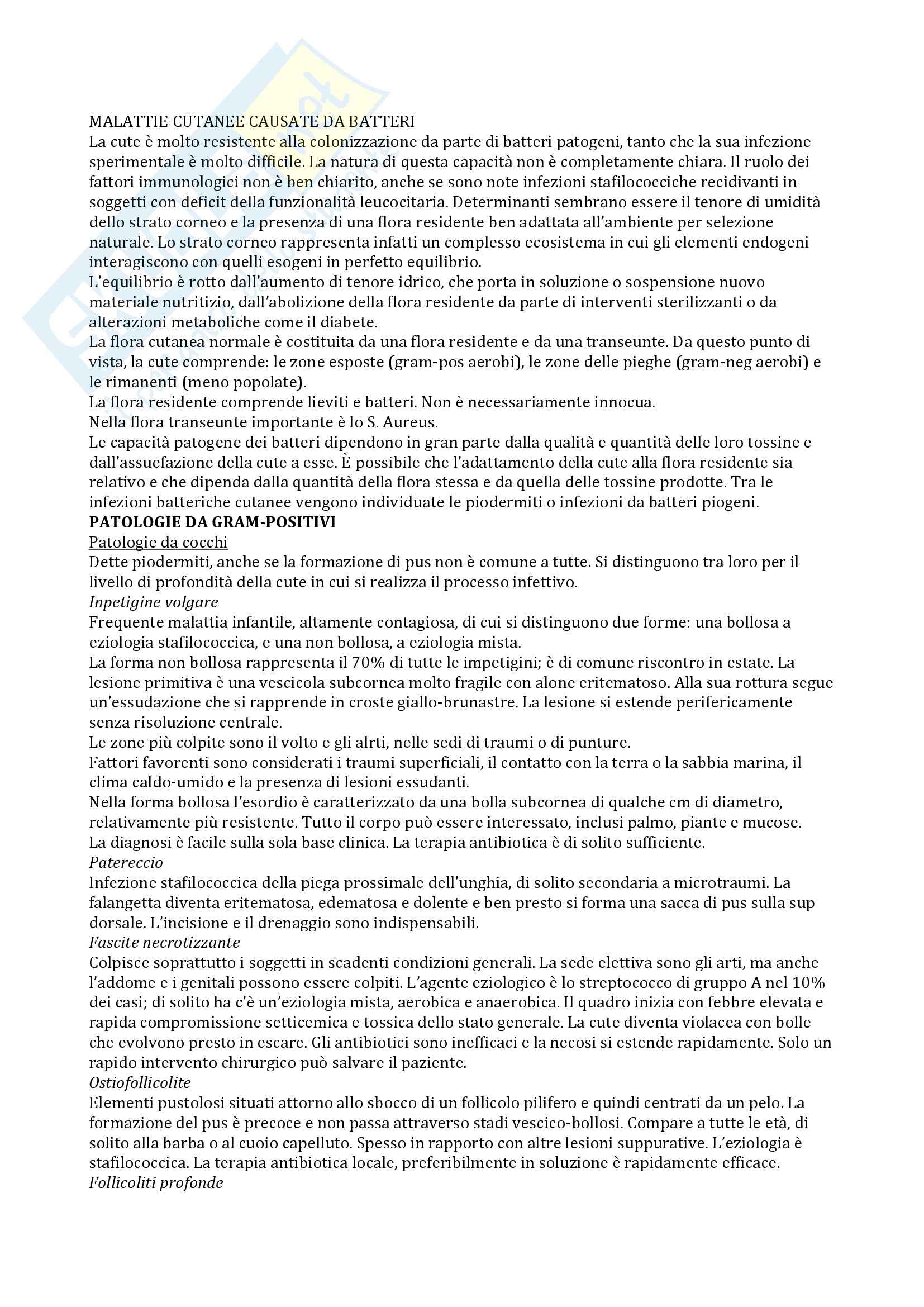 Riassunto esame Dermatologia, prof. Rubegni, libro consigliato Manuale di dermatologia medica e chirurgica, Caianelli Pag. 6
