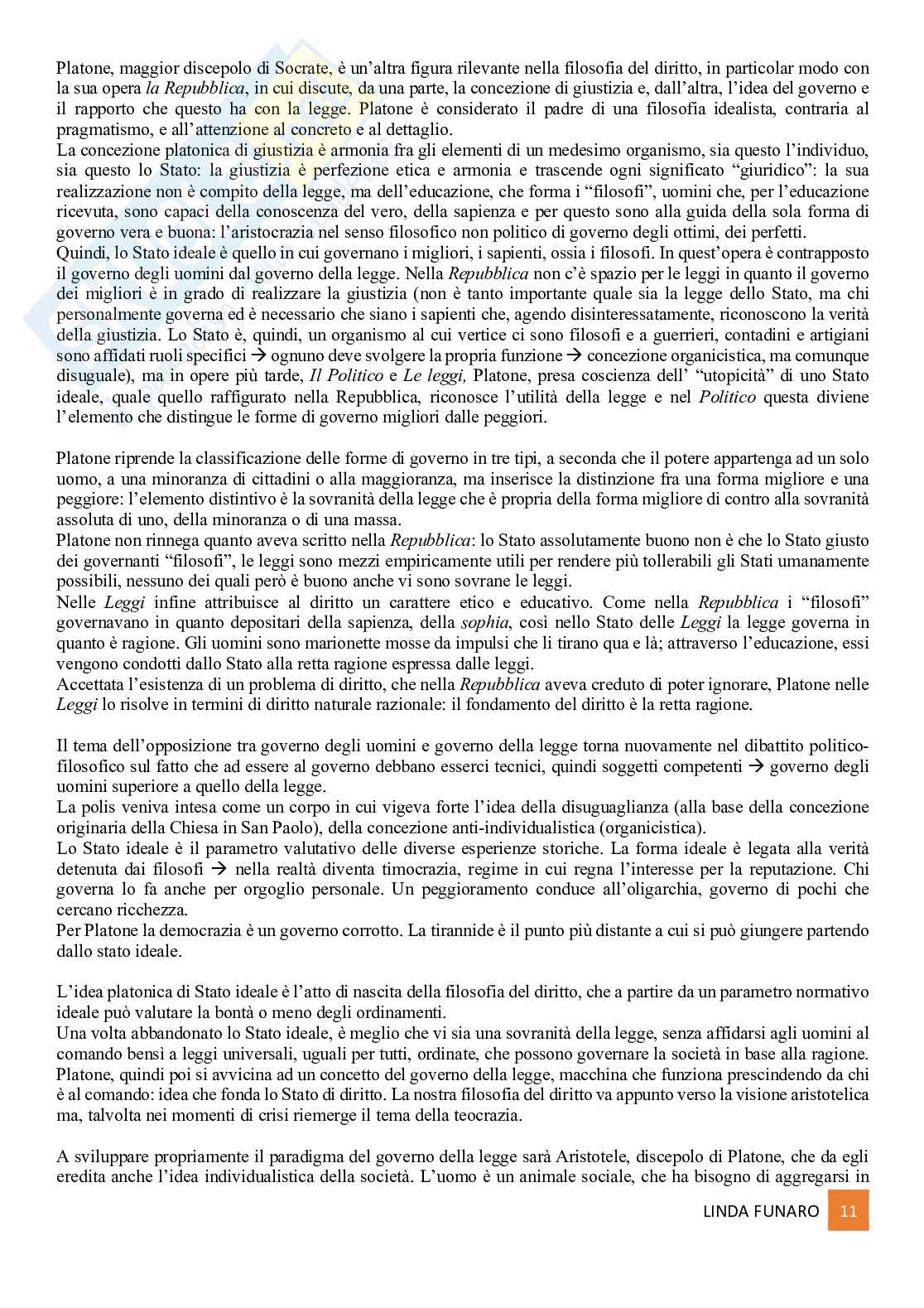 Riassunto esame Filosofia del Diritto, Prof. Re Lucia, libro consigliato Le grandi correnti della filosofia del diritto, Carla Faralli Pag. 11