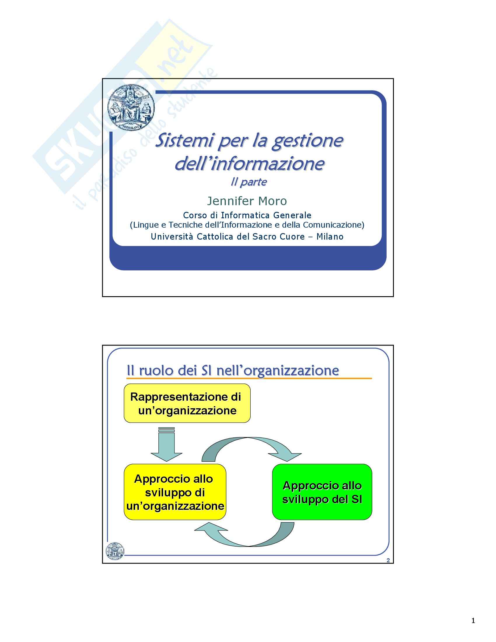 Informatica generale - sistemi per la gestione dell'informazione Pag. 1