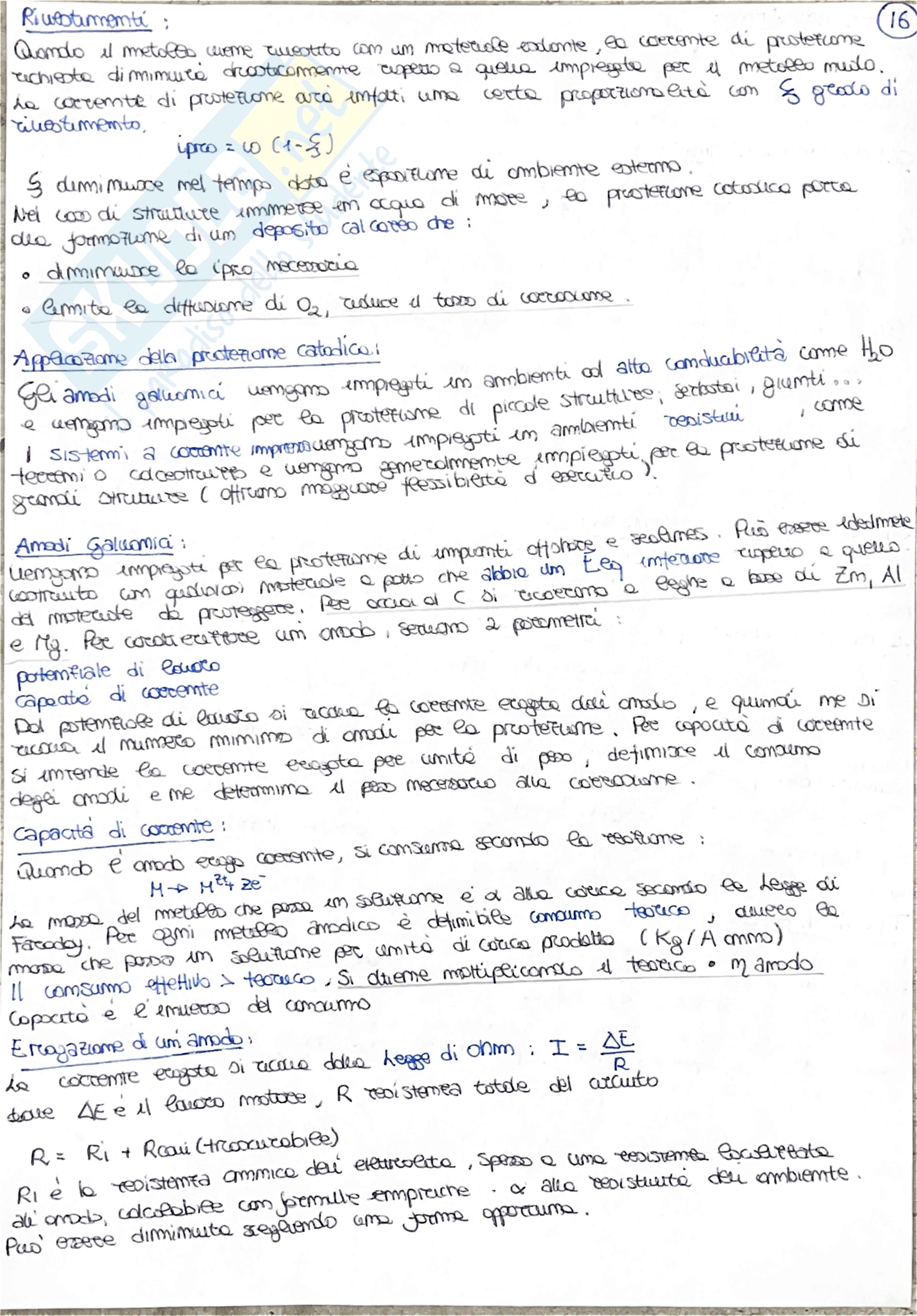 Riassunto esame Corrosione e protezione dei materiali metallici, Prof. Testa Flaviano, libro consigliato Corrosione e protezione dei materiali metallici , Pedeferri  Pag. 11