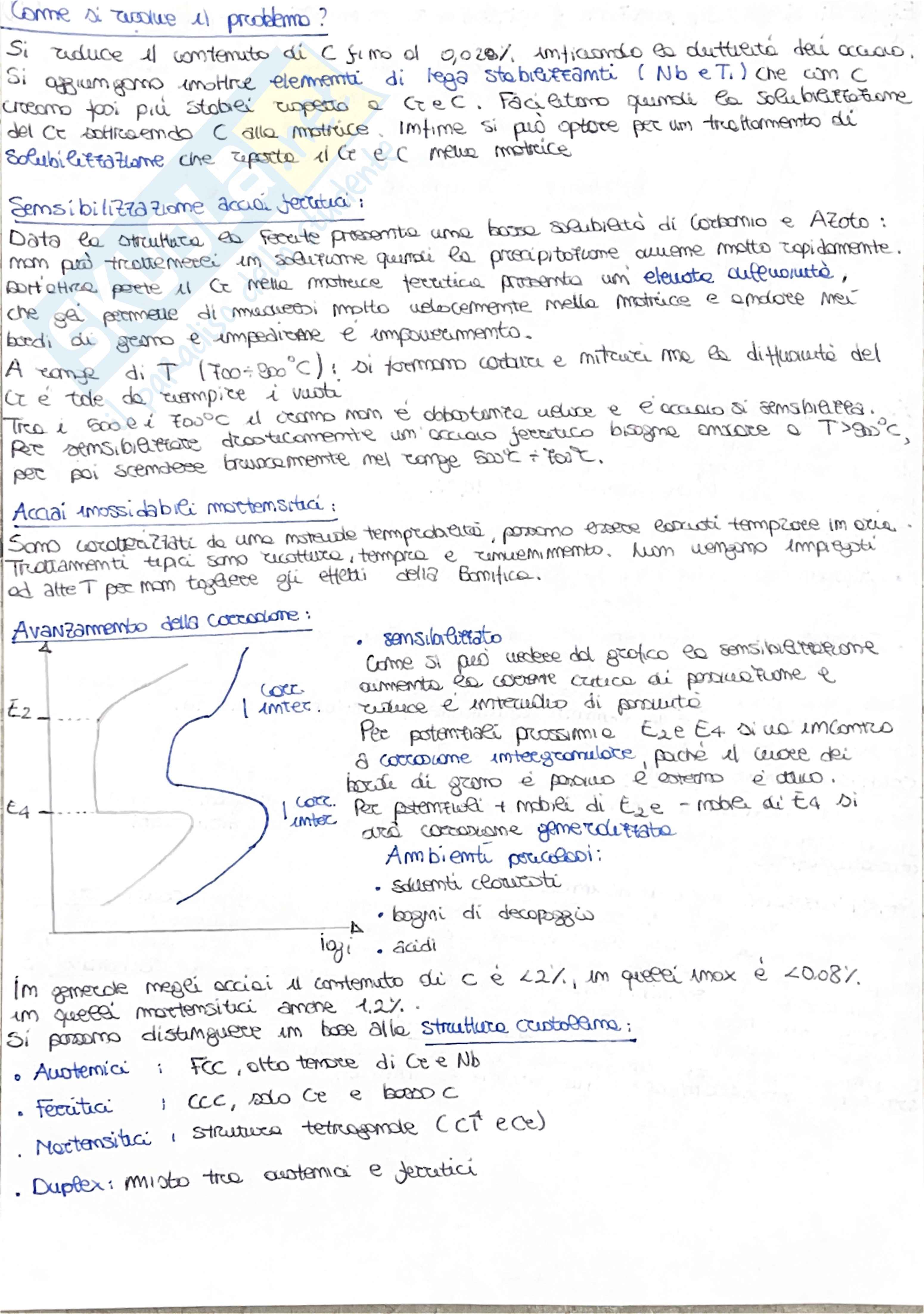 Riassunto esame Corrosione e protezione dei materiali metallici, Prof. Testa Flaviano, libro consigliato Corrosione e protezione dei materiali metallici , Pedeferri  Pag. 2