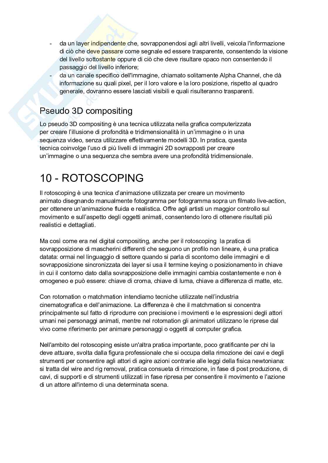 Riassunto esame Tecnologie multimediali per il cinema e la televisione, Prof. Morreale Domenico, libro consigliato Cinema digitale. Teorie e pratiche, Uva   Pag. 16
